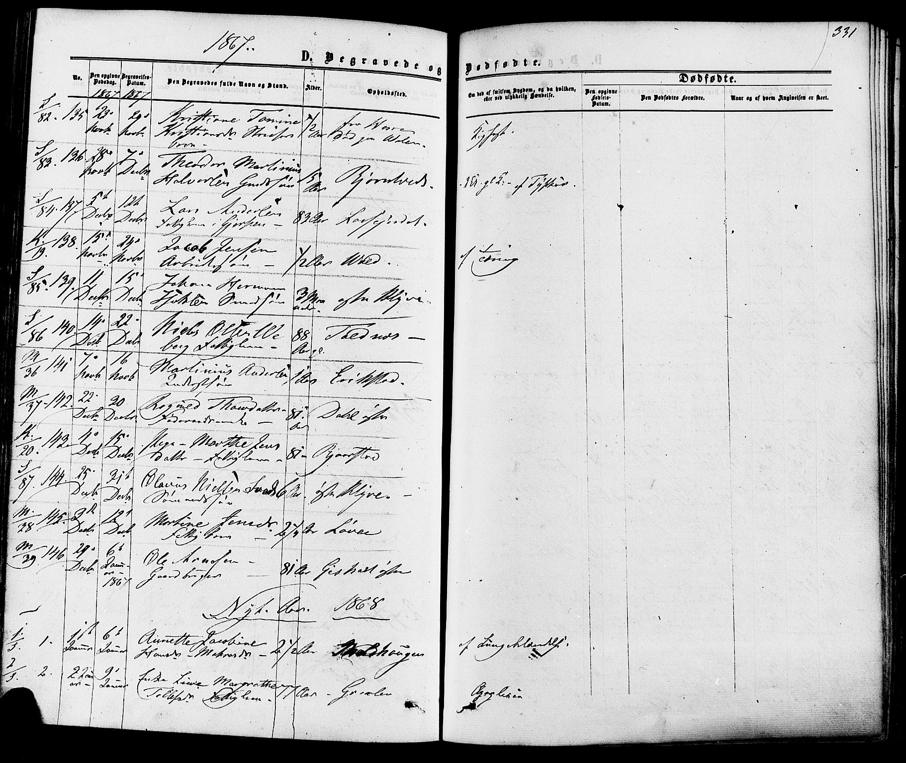 Solum kirkebøker, SAKO/A-306/F/Fa/L0008: Parish register (official) no. I 8, 1865-1876, p. 331