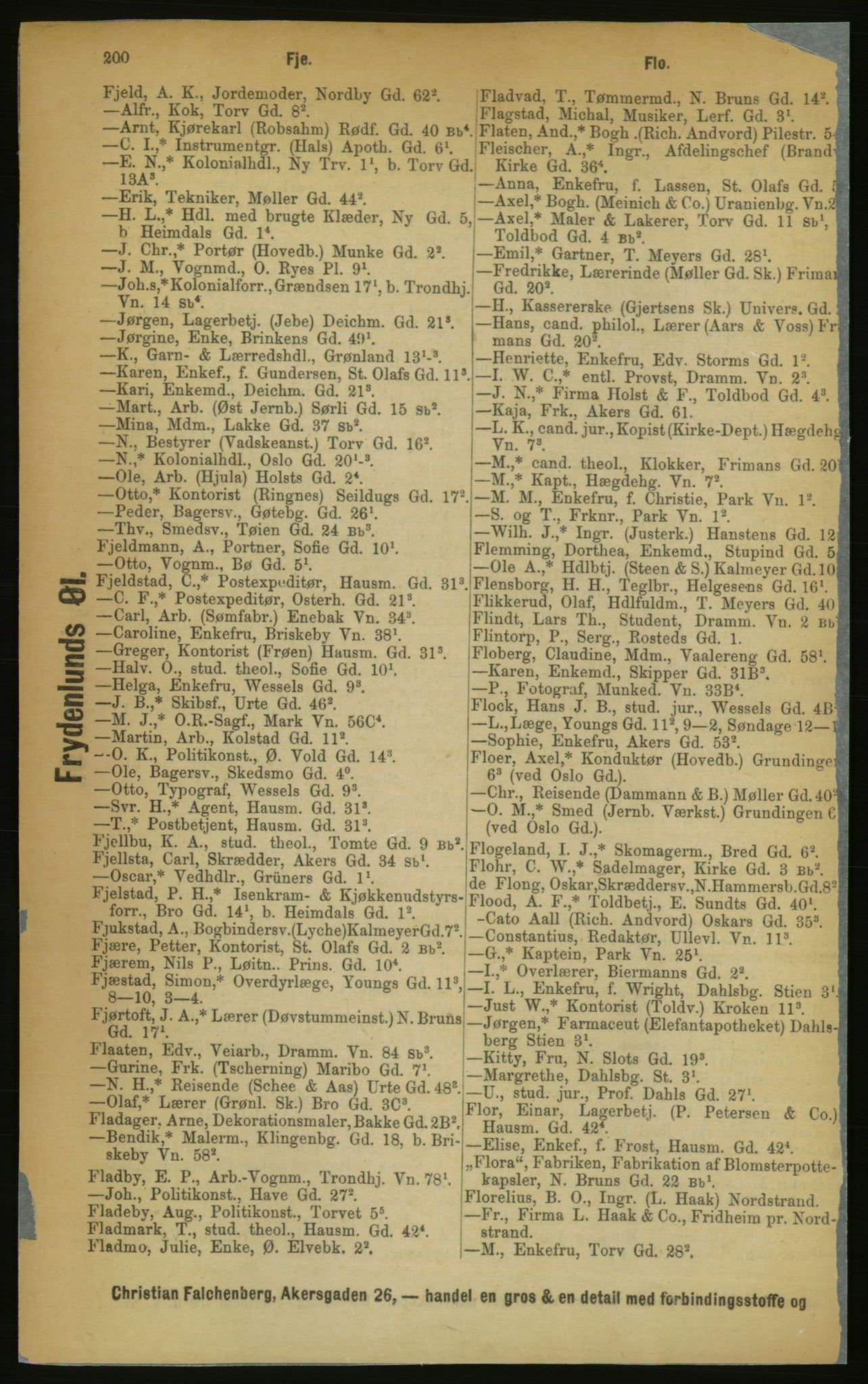 Kristiania/Oslo adressebok, PUBL/-, 1889, p. 200