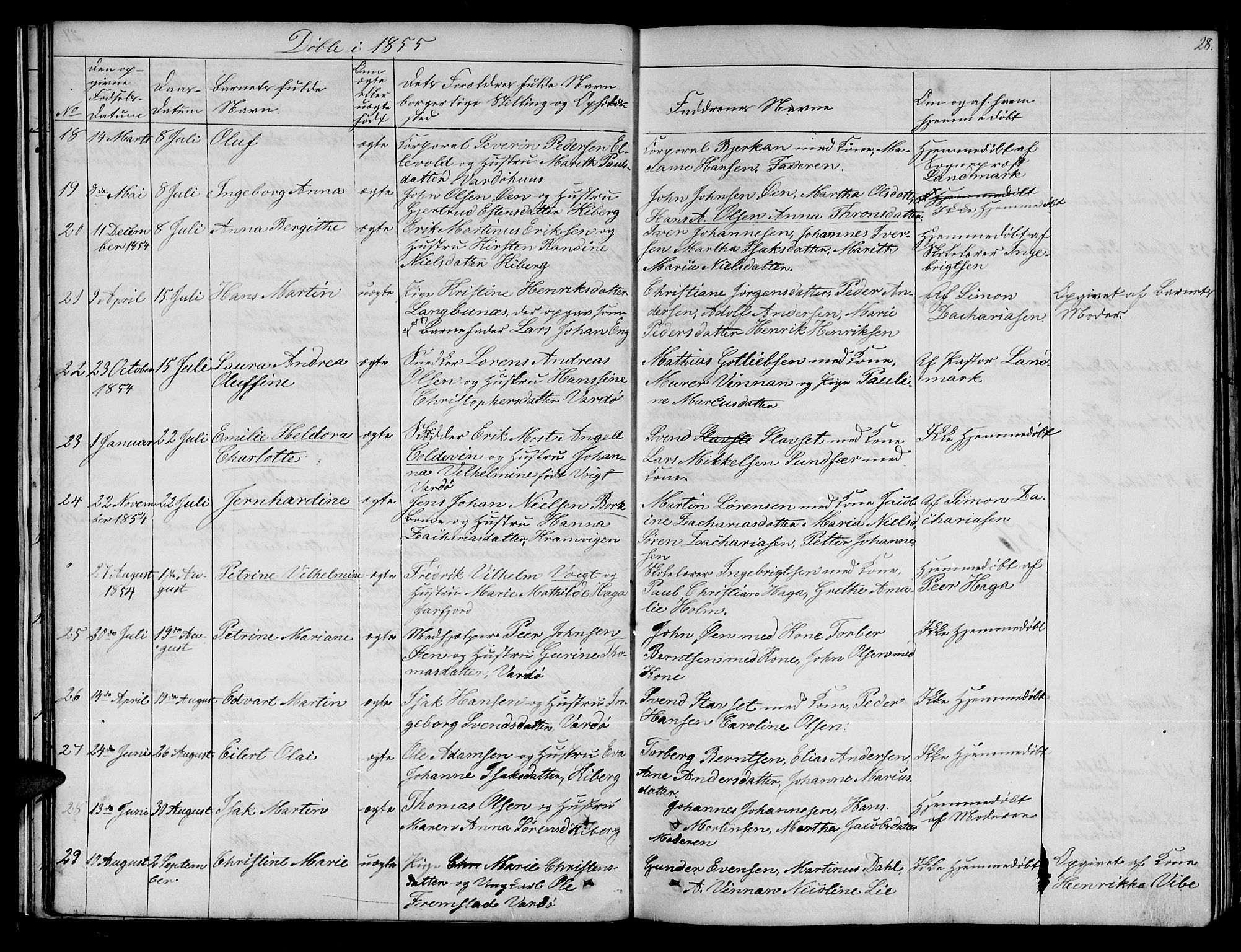 Vardø sokneprestkontor, AV/SATØ-S-1332/H/Hb/L0001klokker: Parish register (copy) no. 1, 1844-1861, p. 28