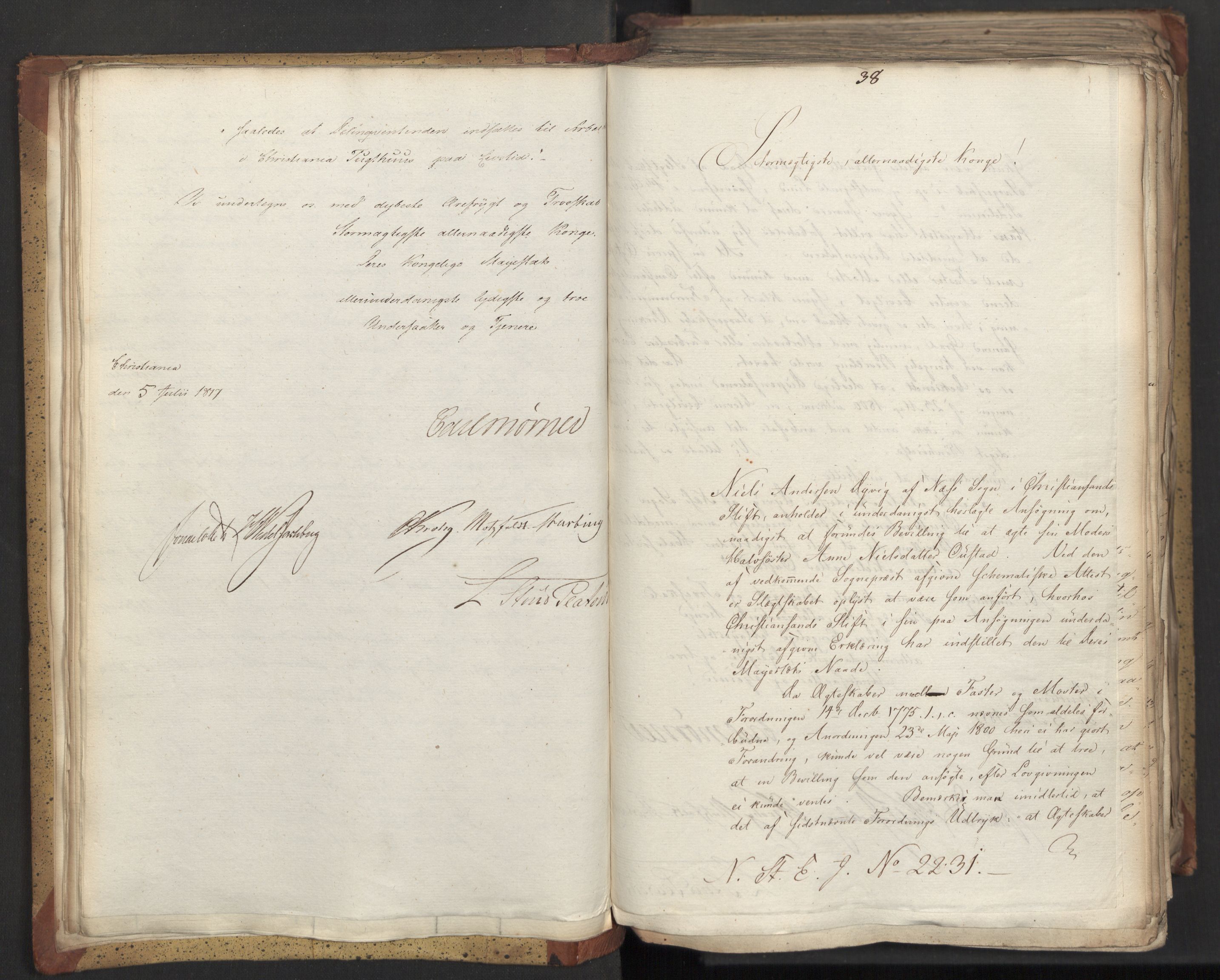 Statsrådsavdelingen i Stockholm, RA/S-1003/D/Da/L0010: Regjeringsinnstillinger nr. 2219-2392, 1817, p. 40