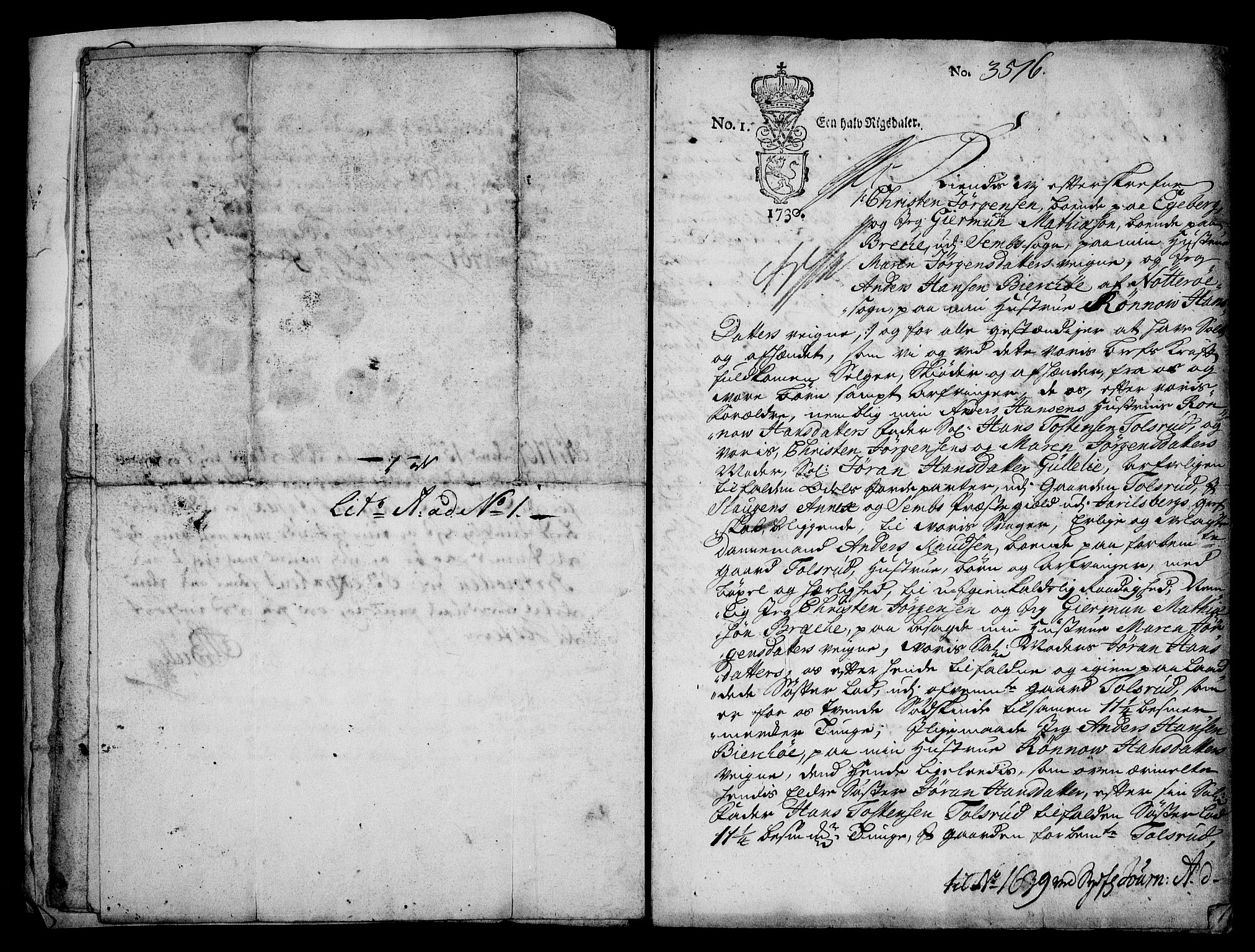 Rentekammeret inntil 1814, Realistisk ordnet avdeling, AV/RA-EA-4070/On/L0009: [Jj 9]: Forskjellige skjøter og makeskifter med kirker og prestebord. Ervervelsen av Vallø saltverks eiendommer, 1650-1758, p. 59