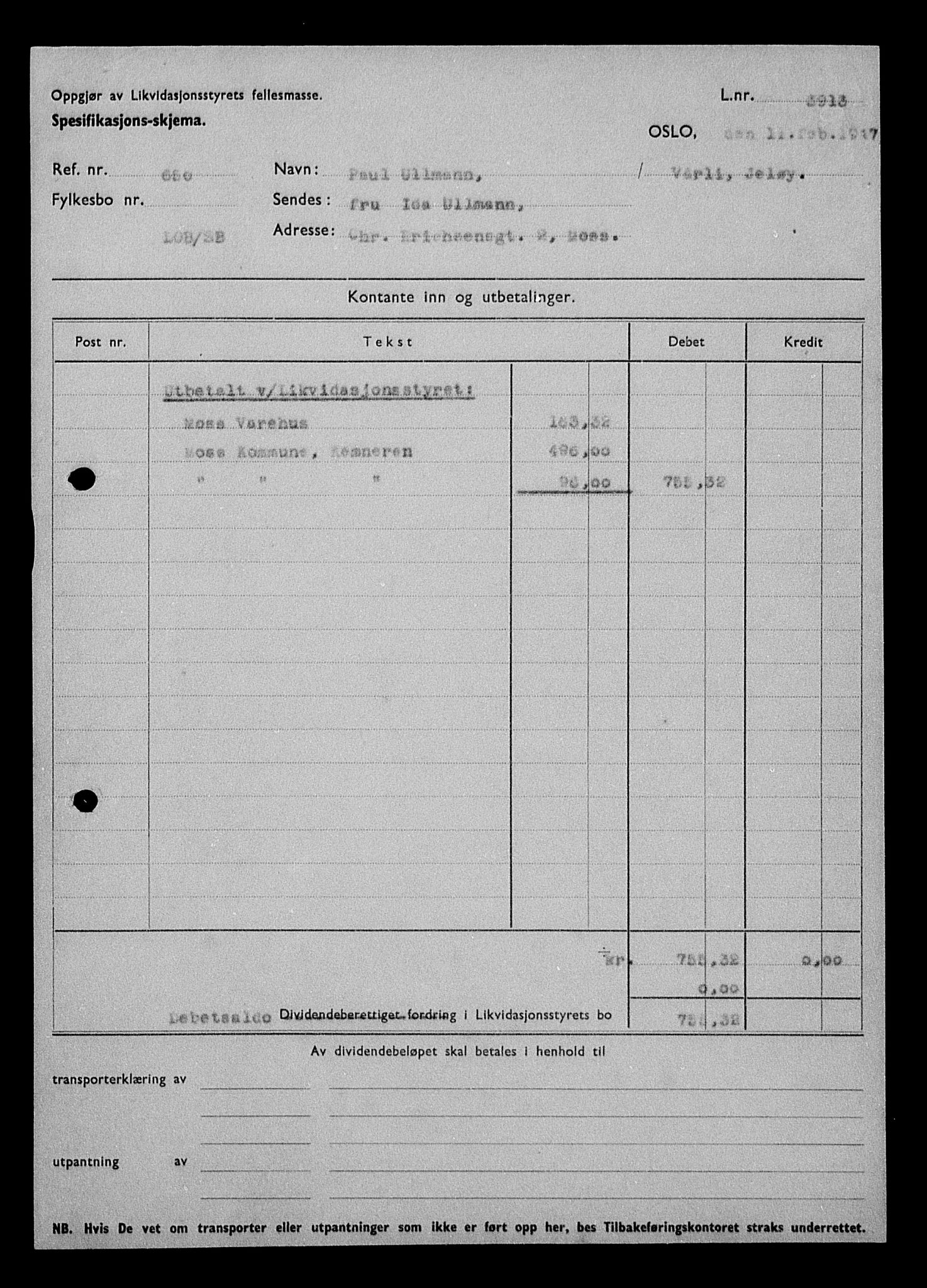 Justisdepartementet, Tilbakeføringskontoret for inndratte formuer, RA/S-1564/H/Hc/Hcd/L1008: --, 1945-1947, p. 652