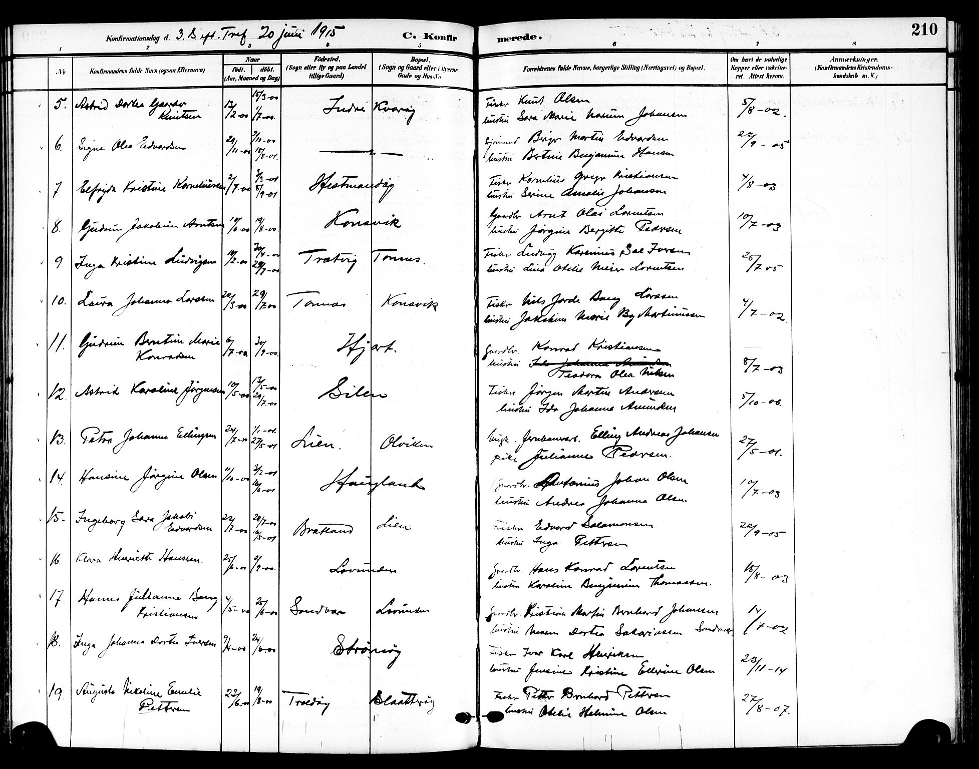 Ministerialprotokoller, klokkerbøker og fødselsregistre - Nordland, SAT/A-1459/839/L0569: Parish register (official) no. 839A06, 1903-1922, p. 210