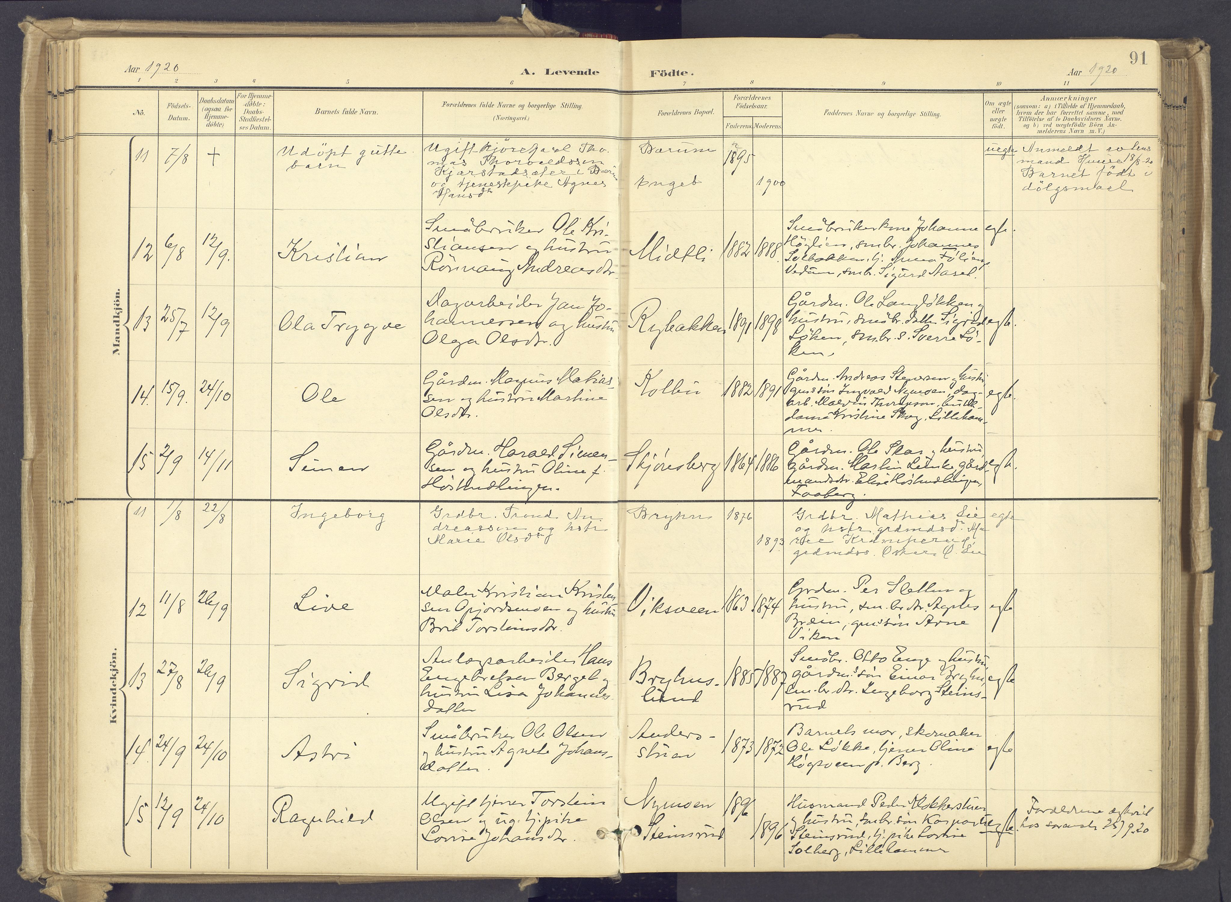 Øyer prestekontor, AV/SAH-PREST-084/H/Ha/Haa/L0012: Parish register (official) no. 12, 1897-1920, p. 91