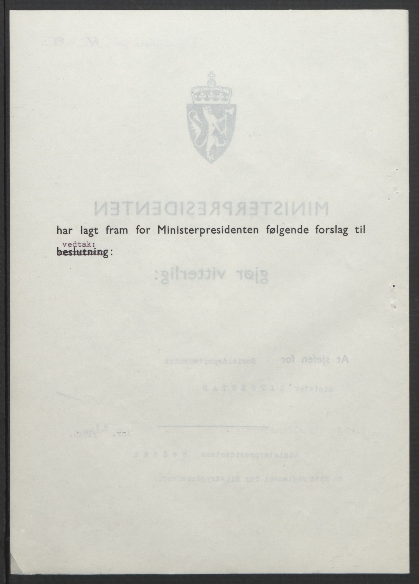 NS-administrasjonen 1940-1945 (Statsrådsekretariatet, de kommisariske statsråder mm), AV/RA-S-4279/D/Db/L0101/0001: -- / Lover og vedtak, 1945, p. 225