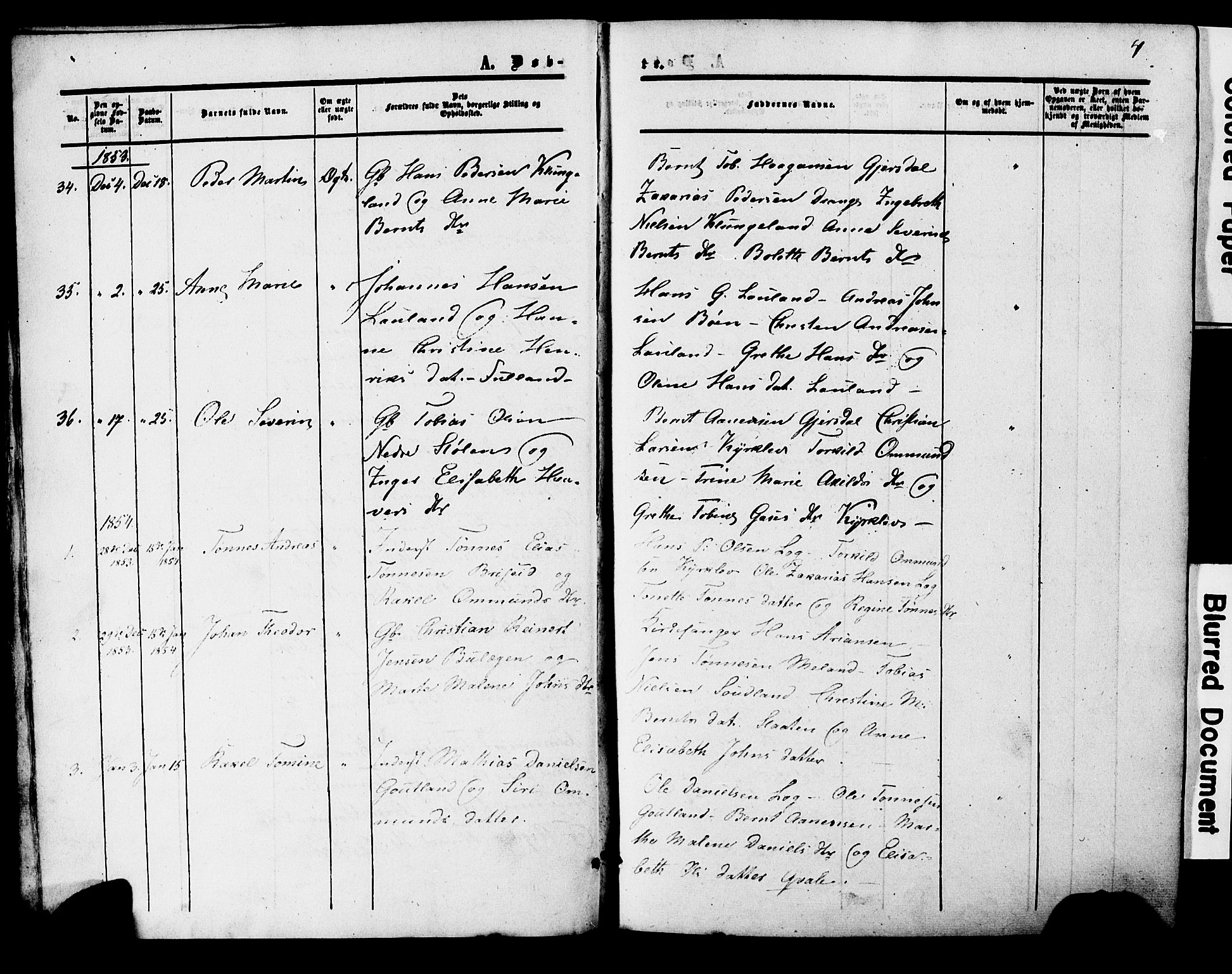 Herad sokneprestkontor, AV/SAK-1111-0018/F/Fa/Faa/L0005: Parish register (official) no. A 5, 1853-1886, p. 4