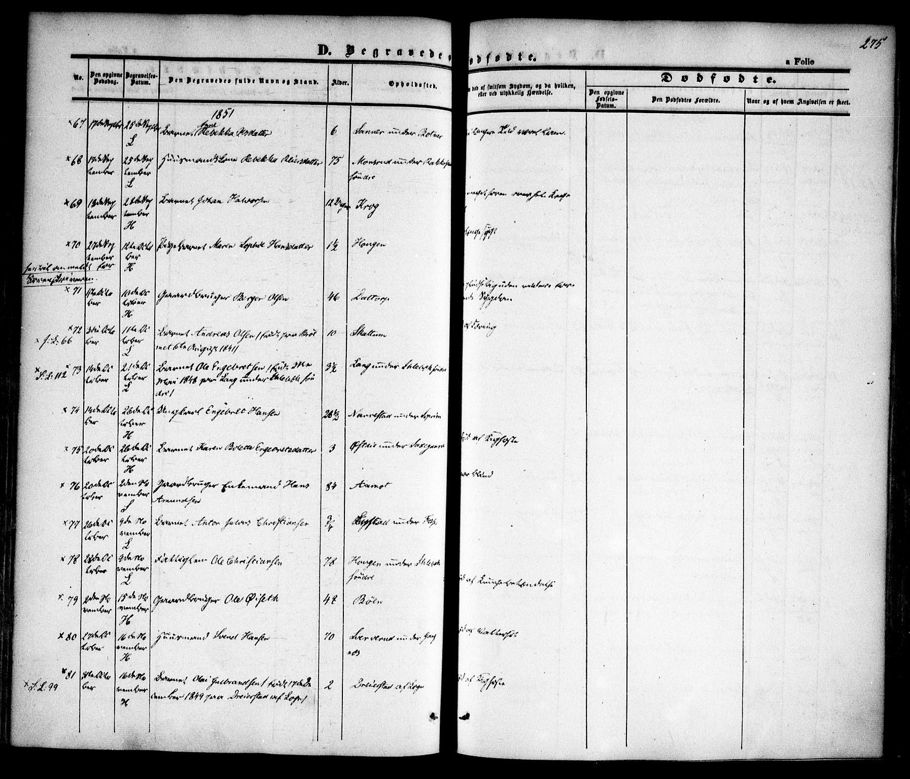 Høland prestekontor Kirkebøker, AV/SAO-A-10346a/F/Fa/L0009: Parish register (official) no. I 9, 1846-1853, p. 275