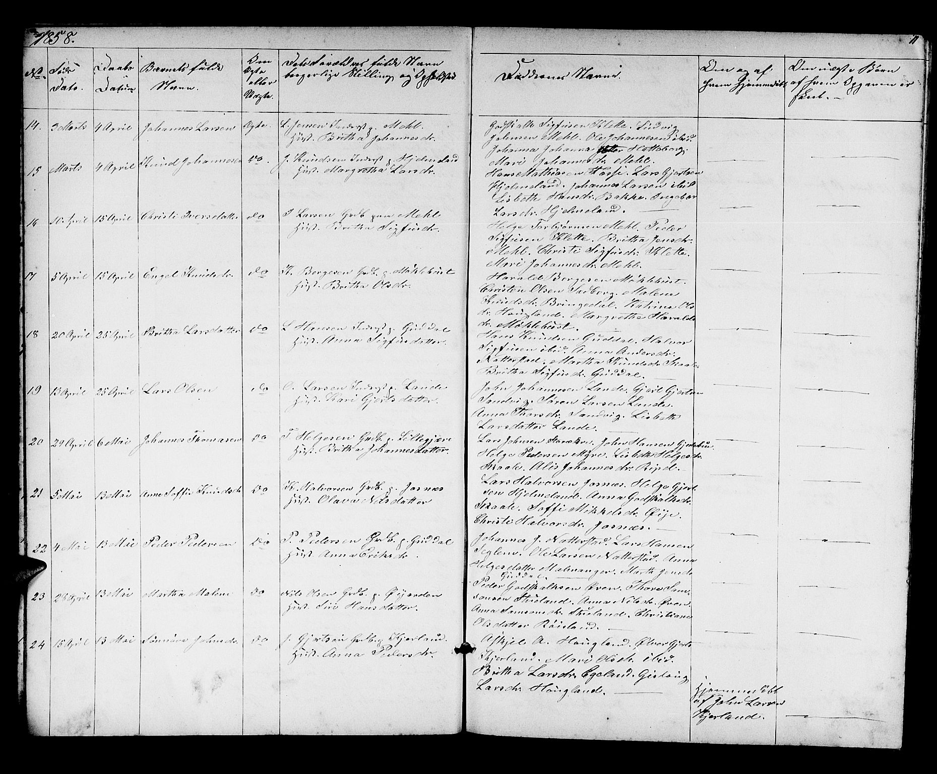 Kvinnherad sokneprestembete, AV/SAB-A-76401/H/Hab: Parish register (copy) no. A 1, 1856-1873, p. 11