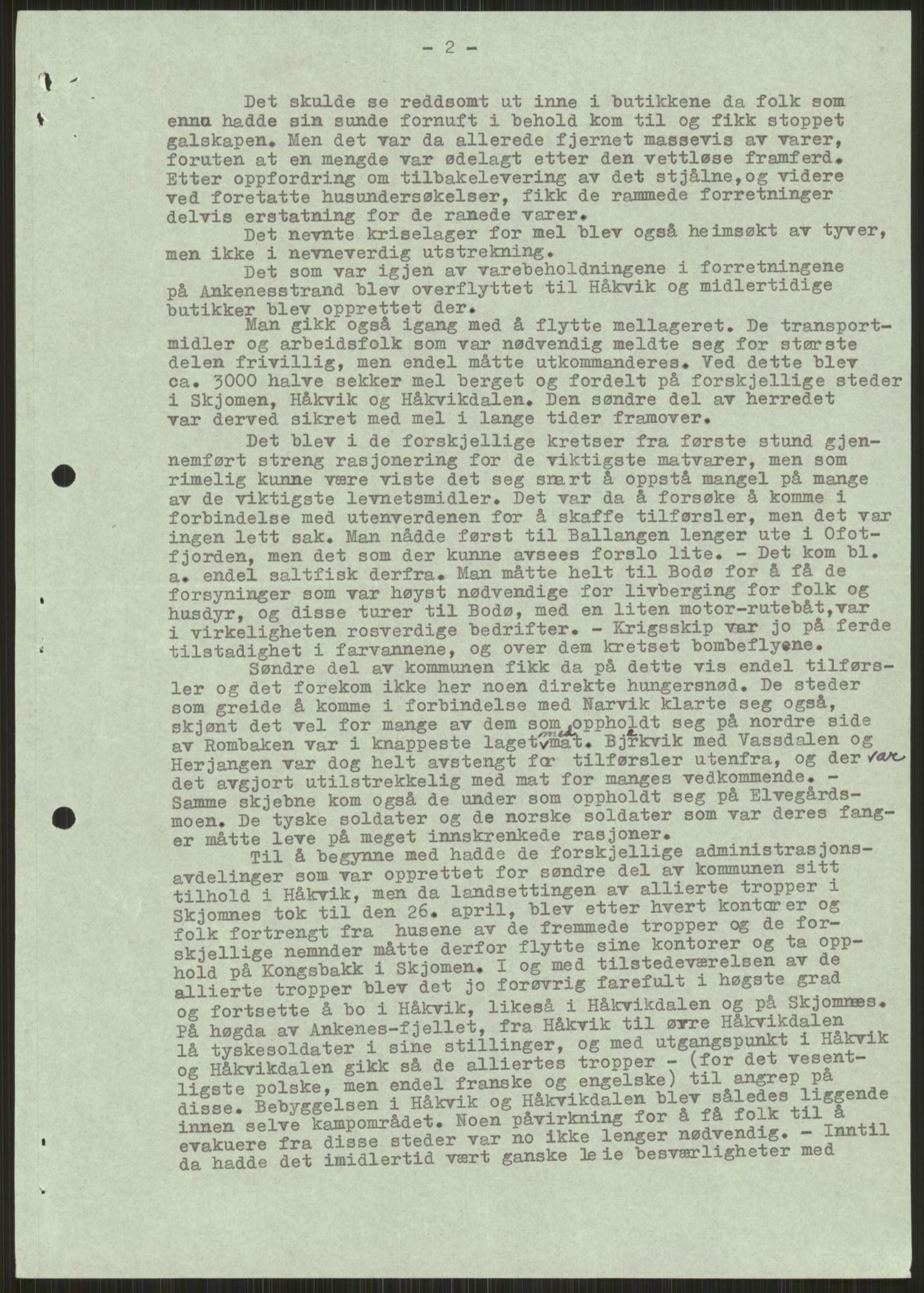 Forsvaret, Forsvarets krigshistoriske avdeling, RA/RAFA-2017/Y/Ya/L0017: II-C-11-31 - Fylkesmenn.  Rapporter om krigsbegivenhetene 1940., 1940, p. 29