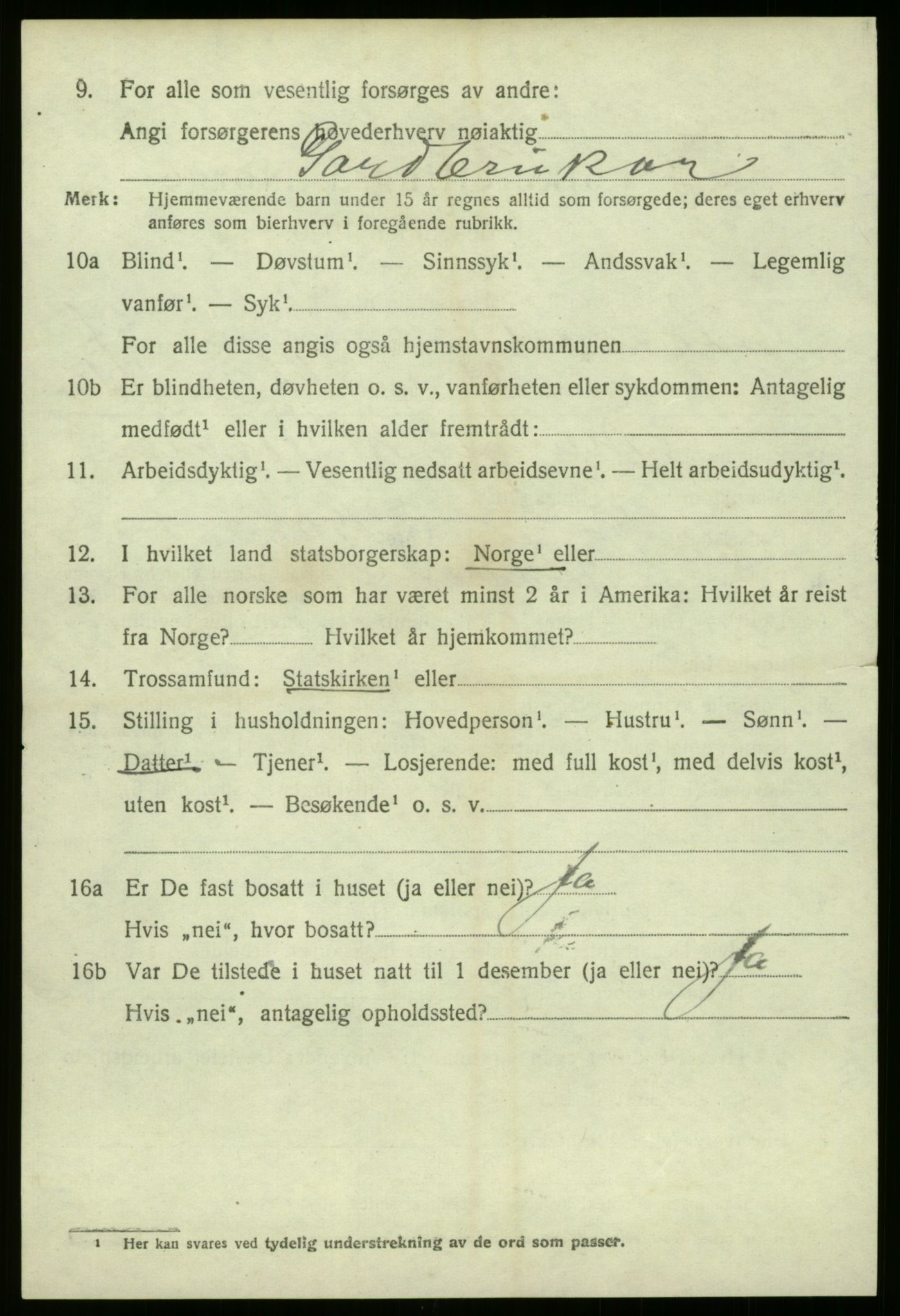 SAB, 1920 census for Askvoll, 1920, p. 3581