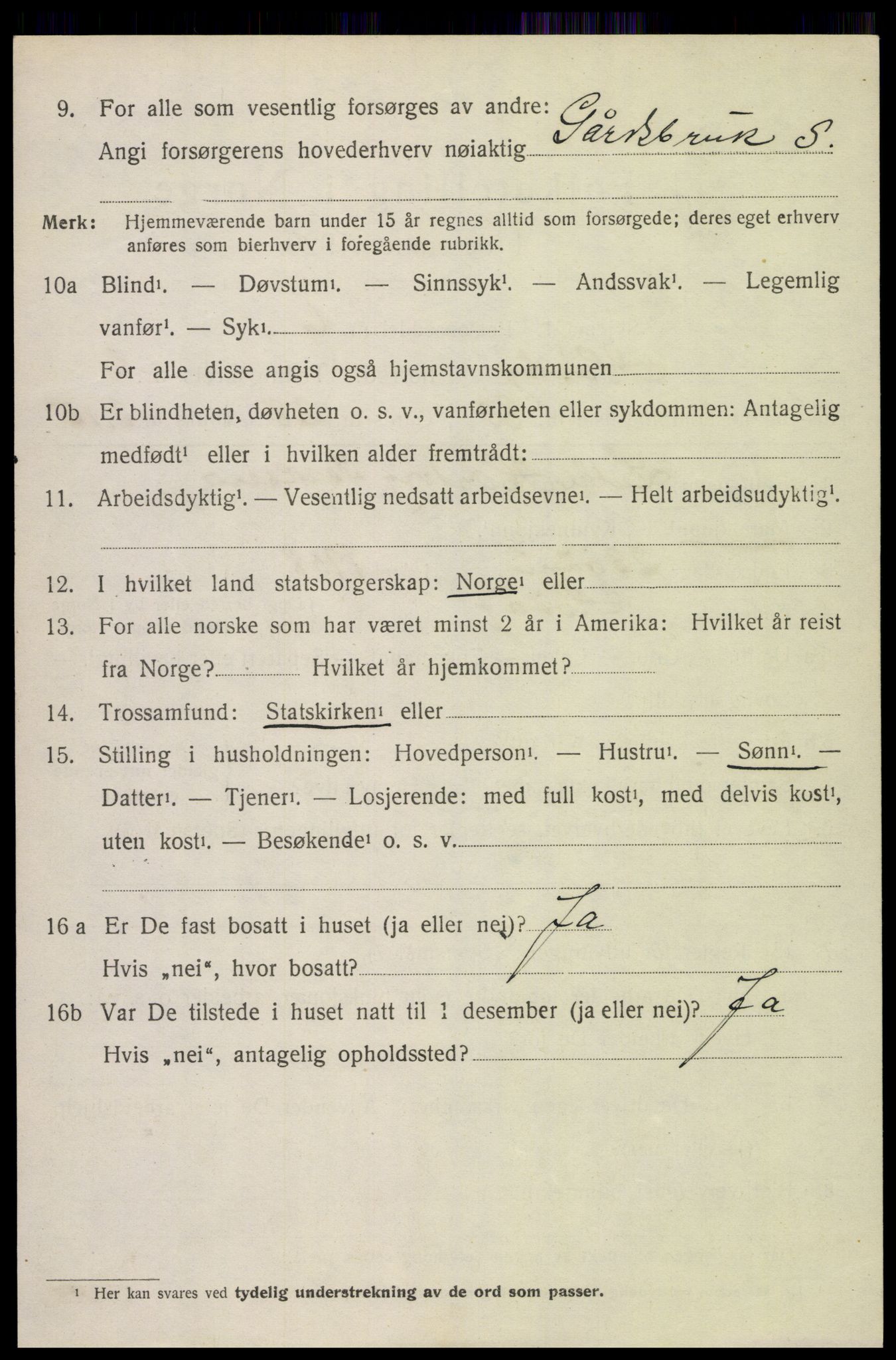 SAK, 1920 census for Høvåg, 1920, p. 3815