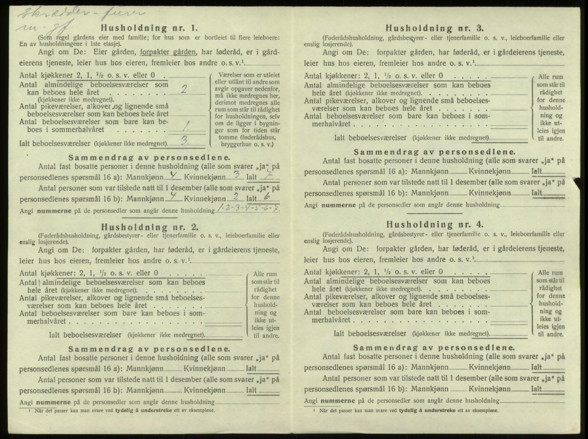 SAB, 1920 census for Innvik, 1920, p. 694