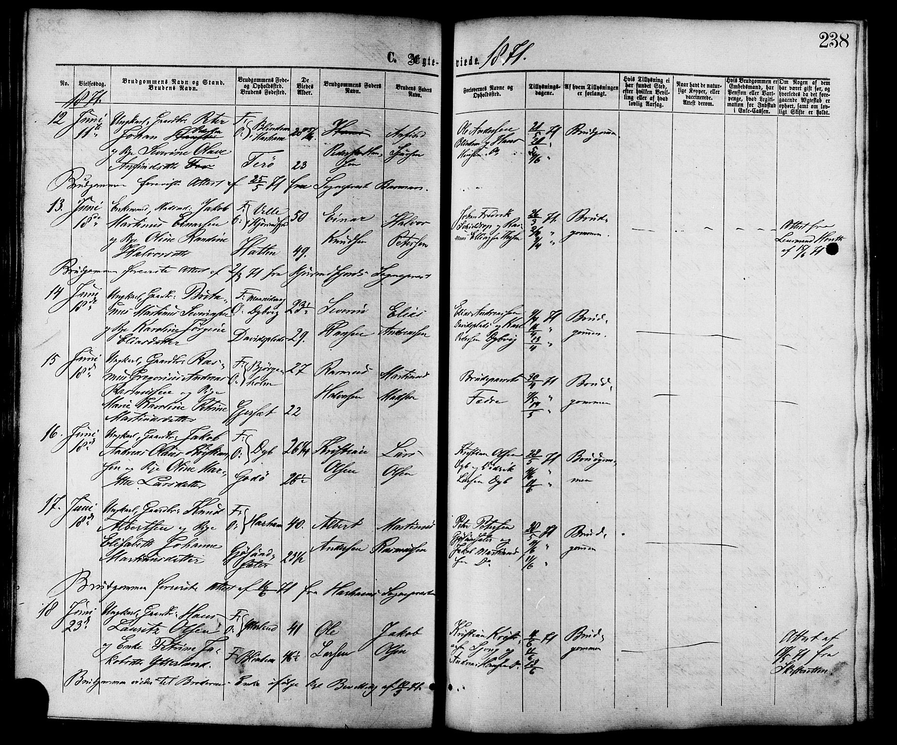 Ministerialprotokoller, klokkerbøker og fødselsregistre - Møre og Romsdal, AV/SAT-A-1454/528/L0399: Parish register (official) no. 528A10, 1864-1879, p. 238