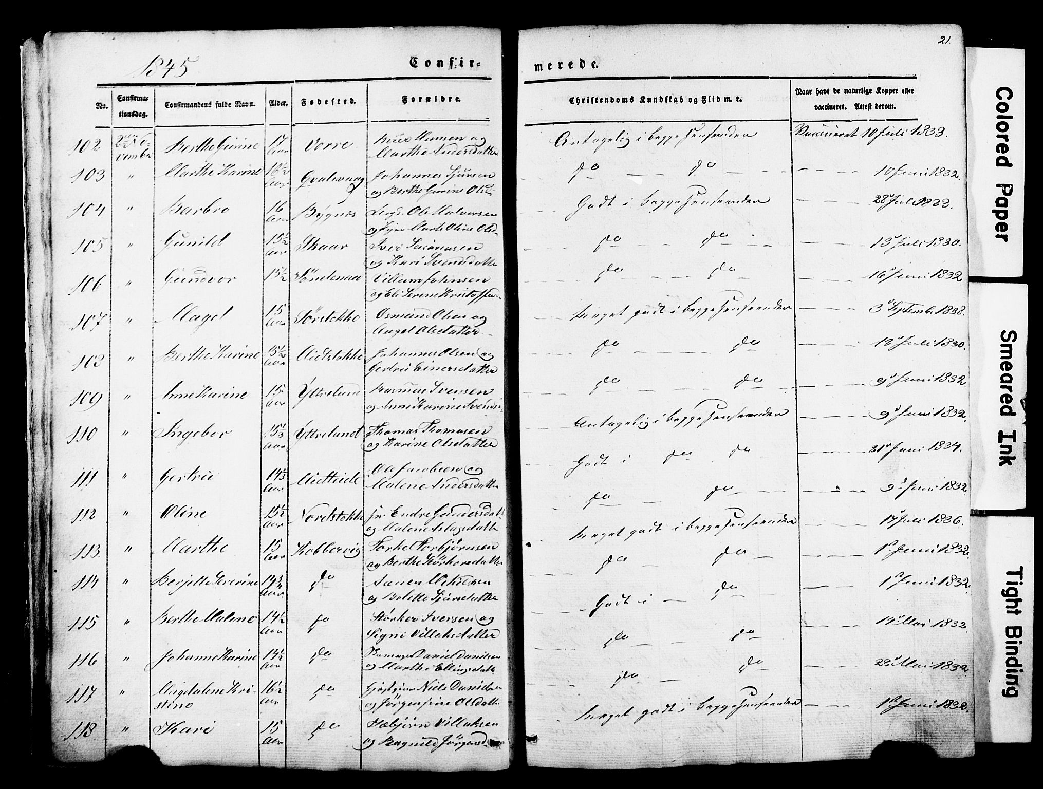 Avaldsnes sokneprestkontor, AV/SAST-A -101851/H/Ha/Haa/L0007: Parish register (official) no. A 7, 1841-1853, p. 21