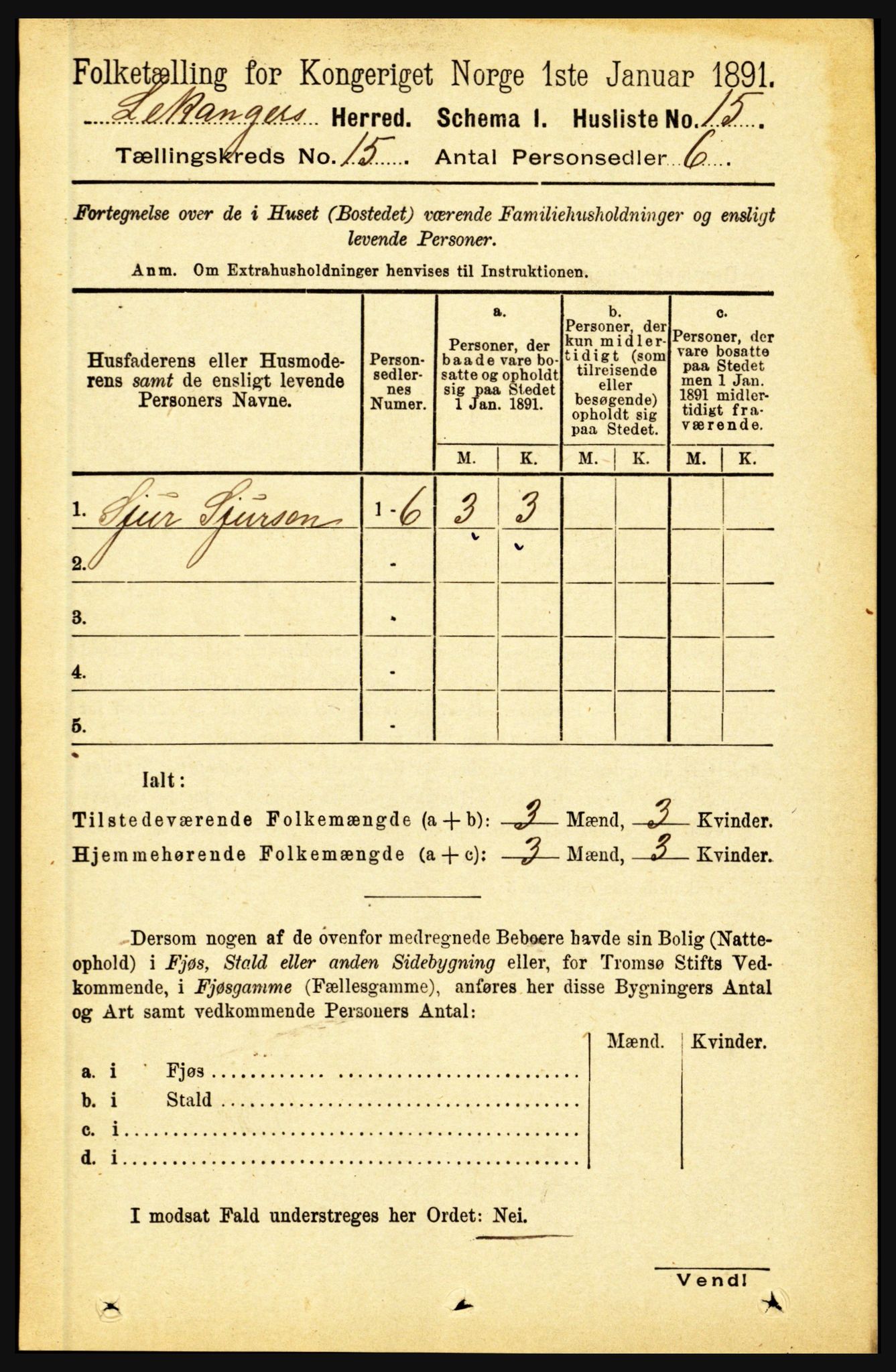 RA, 1891 census for 1419 Leikanger, 1891, p. 2838