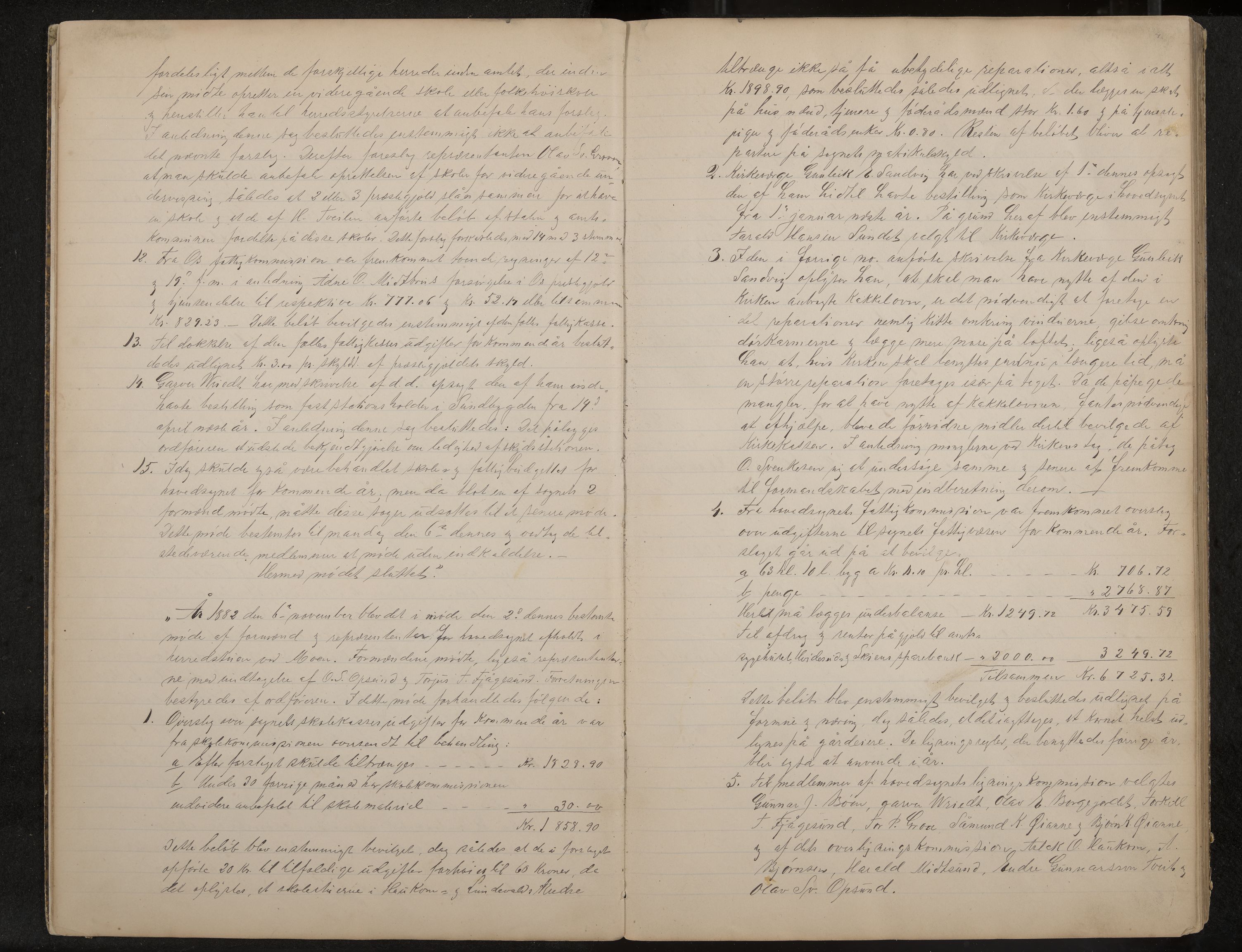 Kviteseid formannskap og sentraladministrasjon, IKAK/0829021/A/Aa/L0002: Utskrift av møtebok, 1882-1888, p. 4