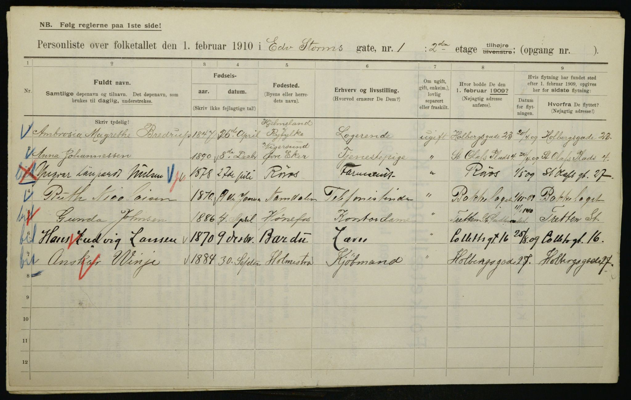 OBA, Municipal Census 1910 for Kristiania, 1910, p. 17751