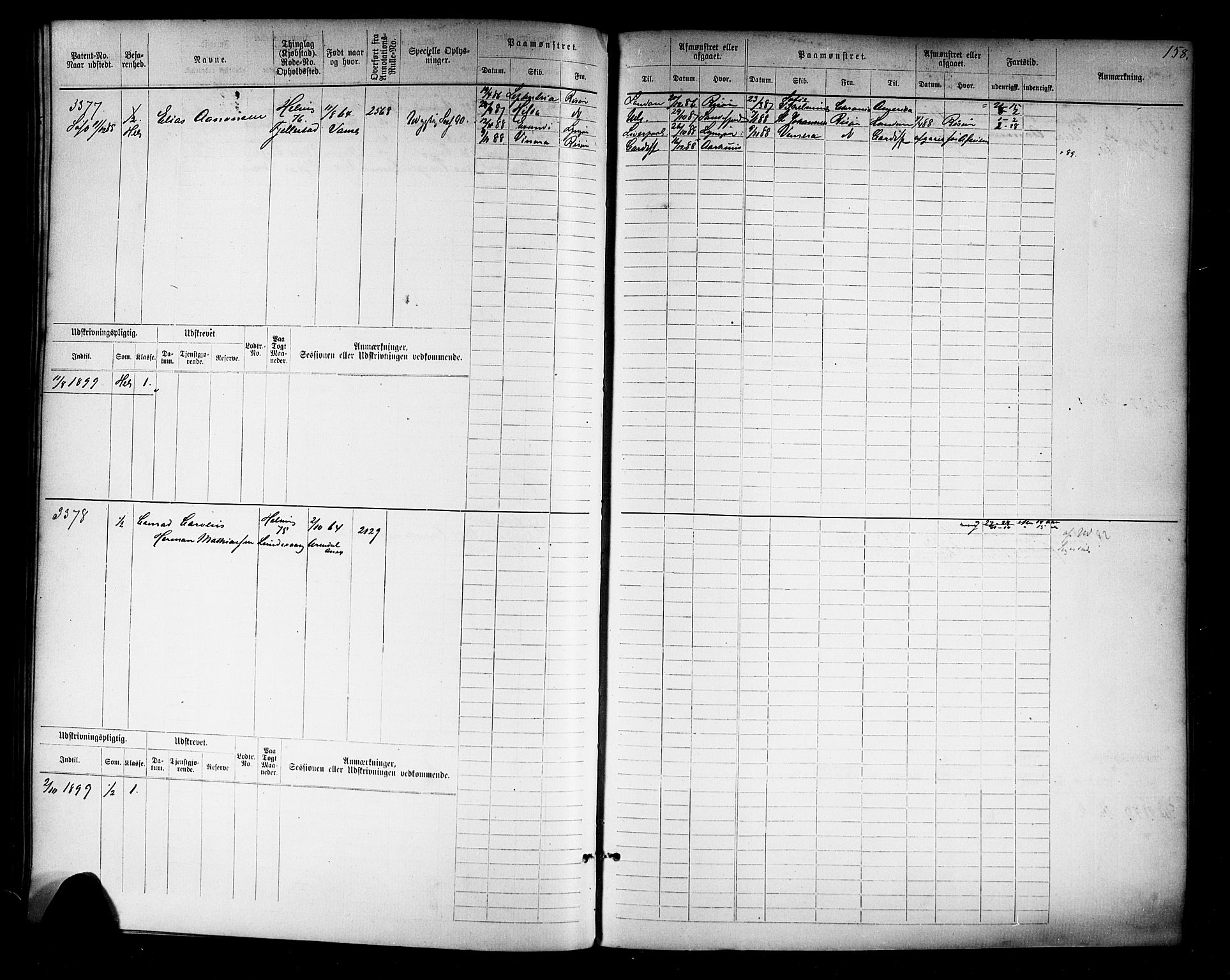 Farsund mønstringskrets, AV/SAK-2031-0017/F/Fb/L0019: Hovedrulle nr 3067-3832, Z-11, 1882-1922, p. 162