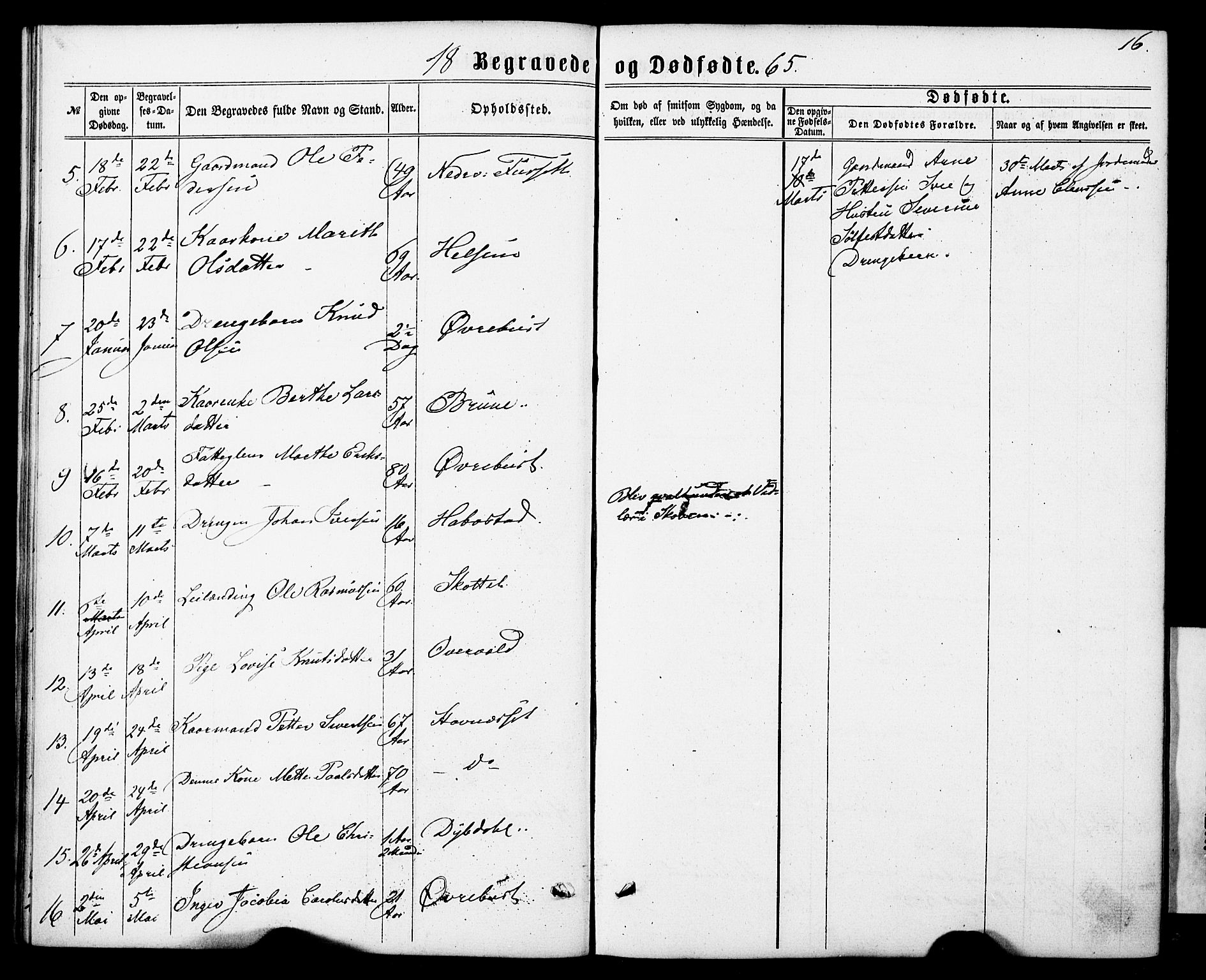 Ministerialprotokoller, klokkerbøker og fødselsregistre - Møre og Romsdal, AV/SAT-A-1454/520/L0282: Parish register (official) no. 520A11, 1862-1881, p. 16