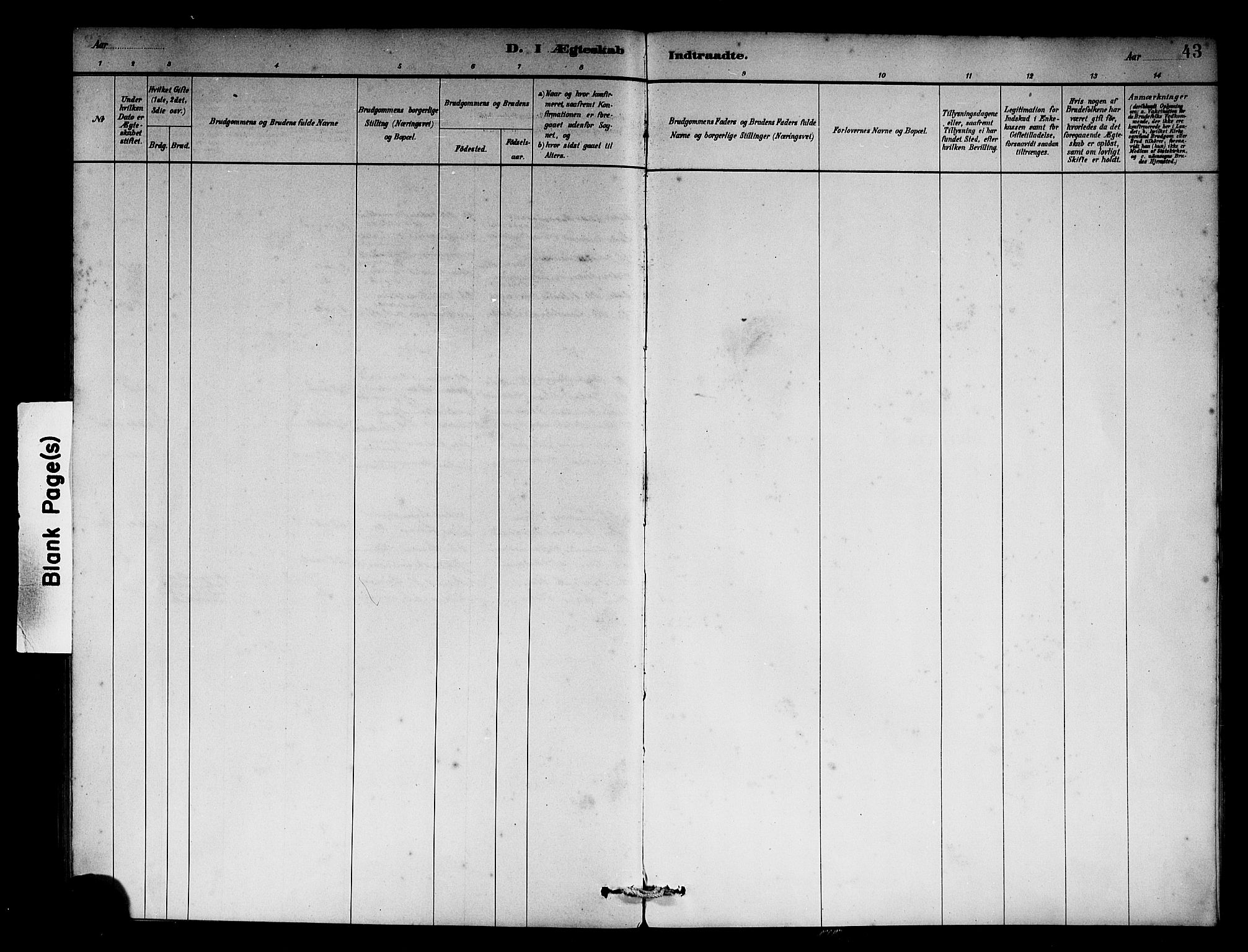 Solund sokneprestembete, SAB/A-81401: Parish register (official) no. C 1, 1881-1896, p. 43