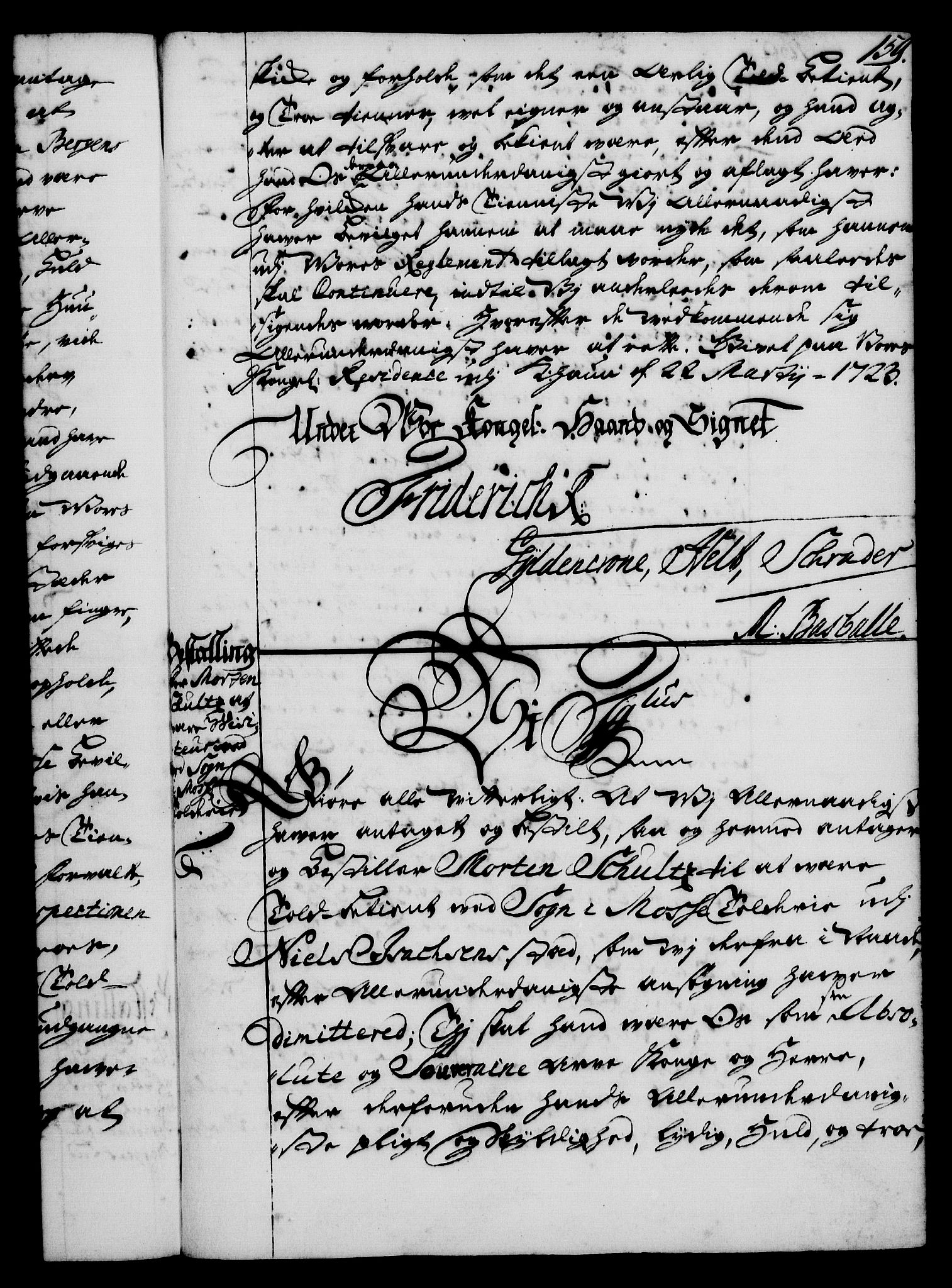 Rentekammeret, Kammerkanselliet, RA/EA-3111/G/Gg/Gge/L0001: Norsk bestallingsprotokoll med register (merket RK 53.25), 1720-1730, p. 159