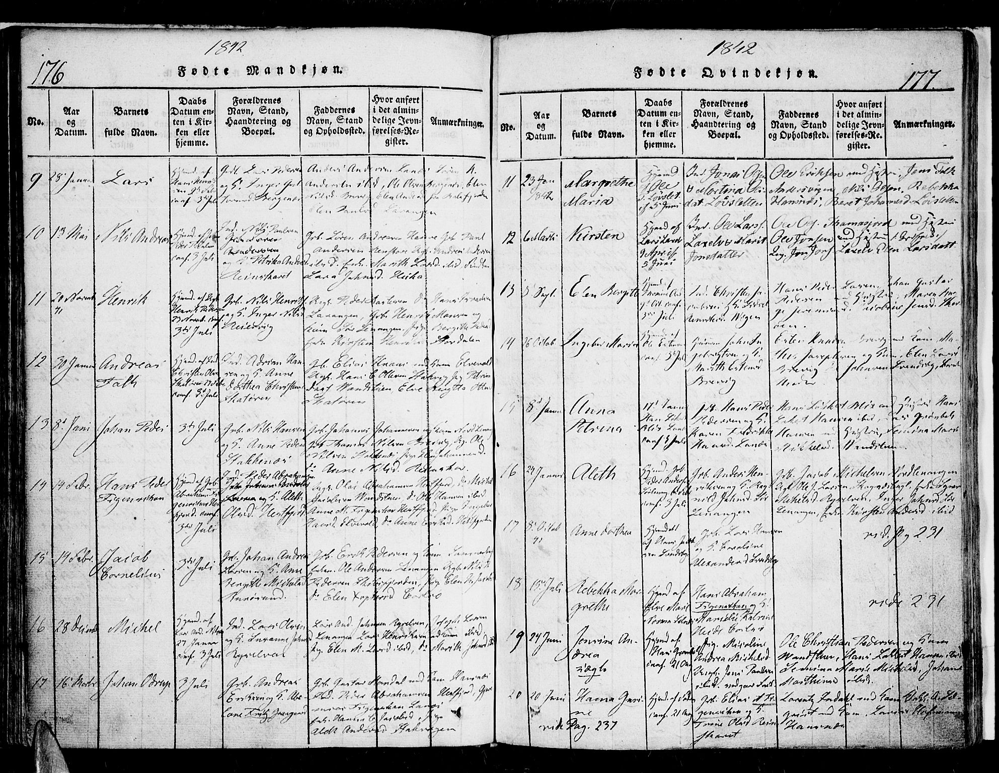 Karlsøy sokneprestembete, SATØ/S-1299/H/Ha/Haa/L0002kirke: Parish register (official) no. 2, 1823-1842, p. 176-177