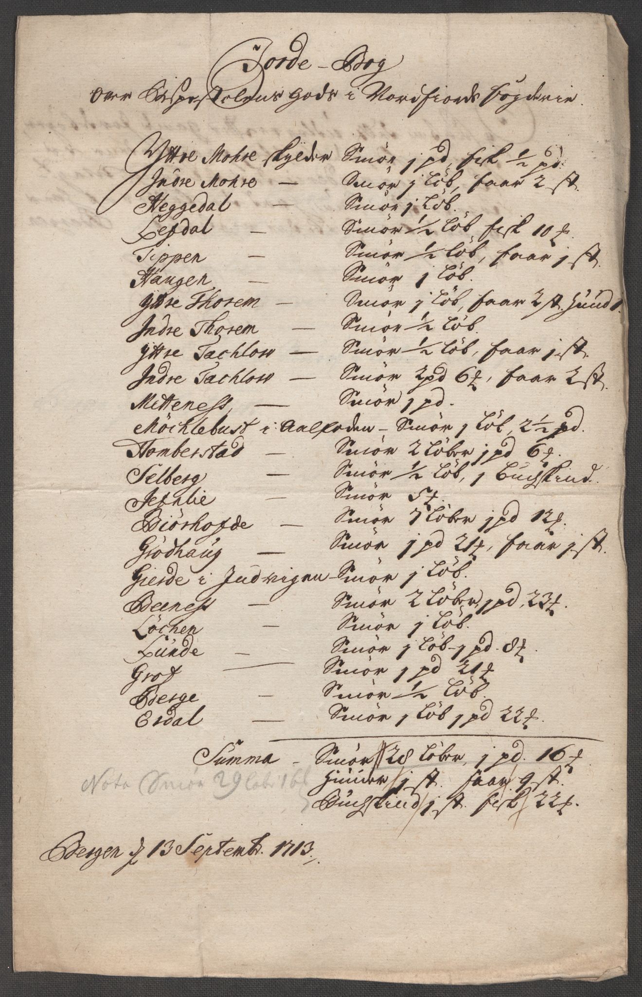 Rentekammeret inntil 1814, Reviderte regnskaper, Fogderegnskap, AV/RA-EA-4092/R53/L3437: Fogderegnskap Sunn- og Nordfjord, 1713, p. 255