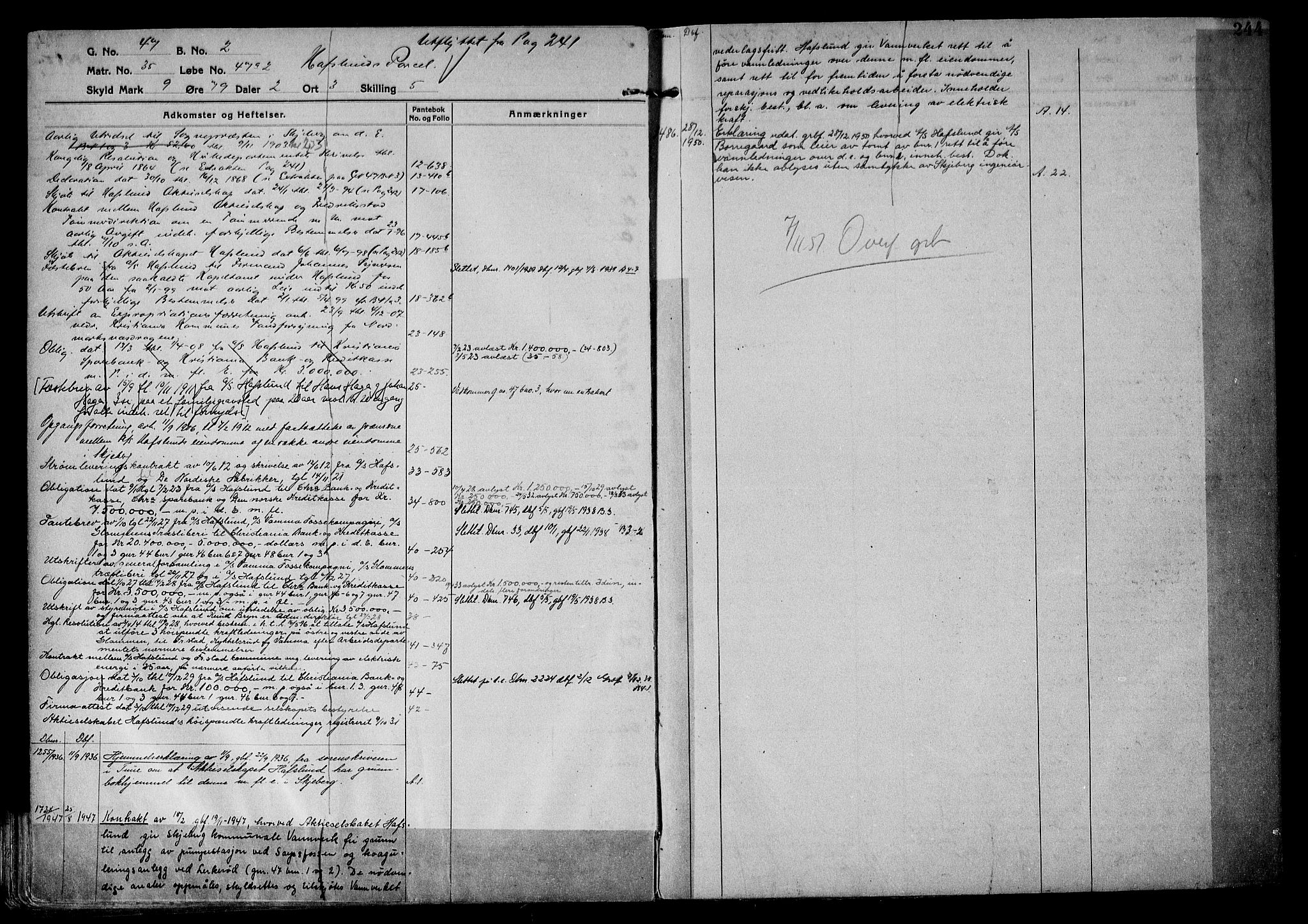 Tune sorenskriveri, AV/SAO-A-10470/G/Ga/Gab/Gabf/L0001: Mortgage register no. VI 1, 1782-1953, p. 244
