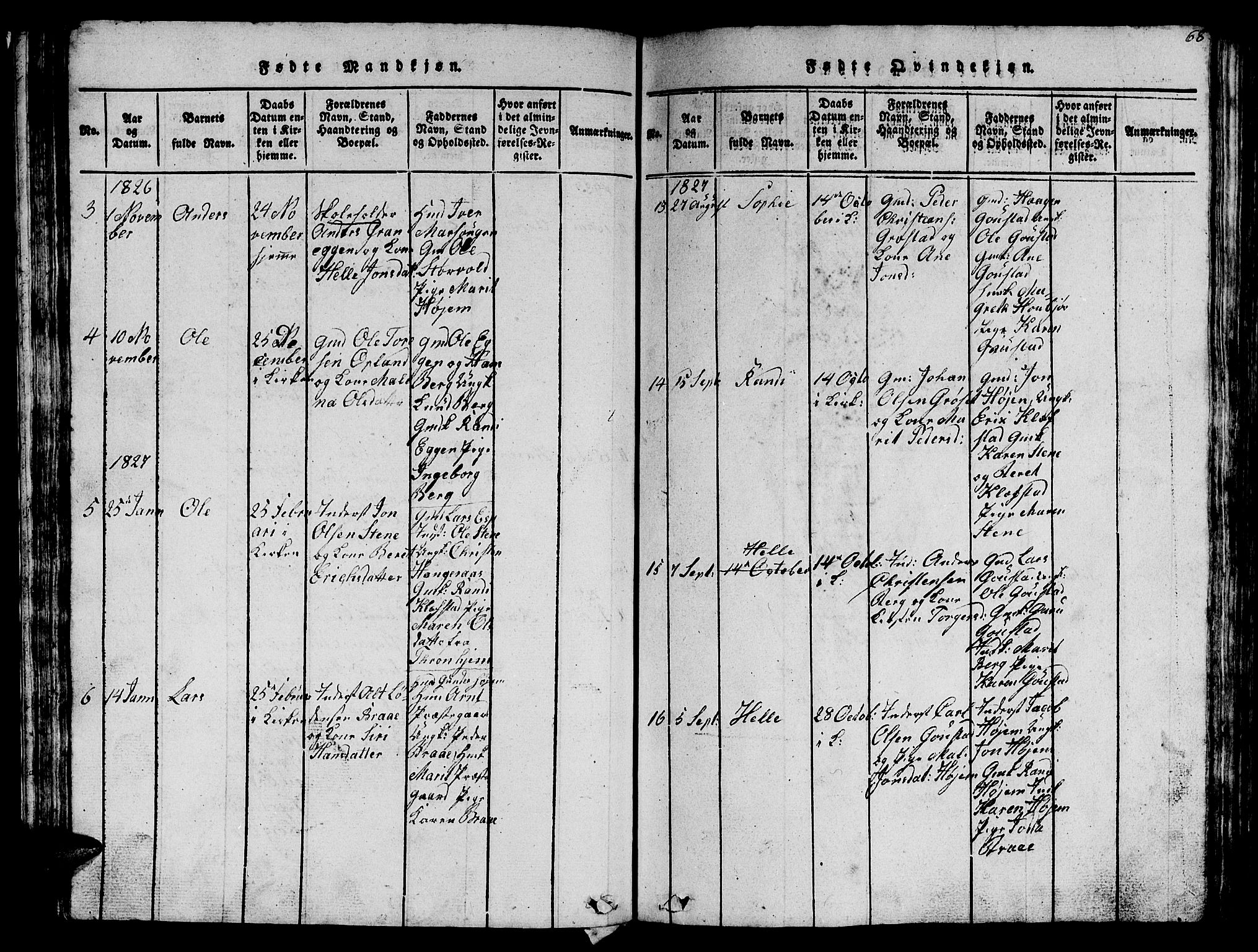 Ministerialprotokoller, klokkerbøker og fødselsregistre - Sør-Trøndelag, SAT/A-1456/612/L0385: Parish register (copy) no. 612C01, 1816-1845, p. 68
