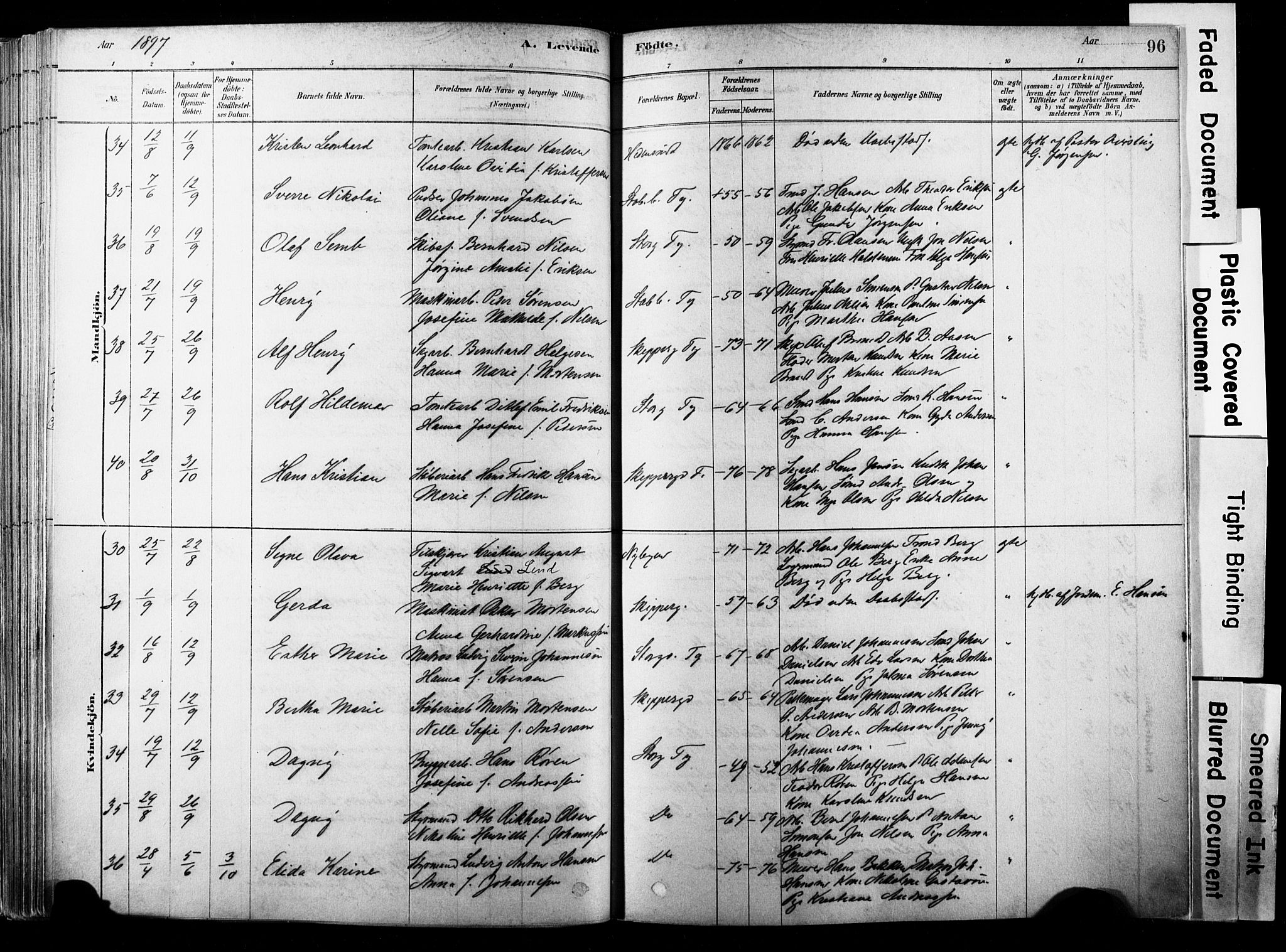 Strømsø kirkebøker, AV/SAKO-A-246/F/Fb/L0006: Parish register (official) no. II 6, 1879-1910, p. 96