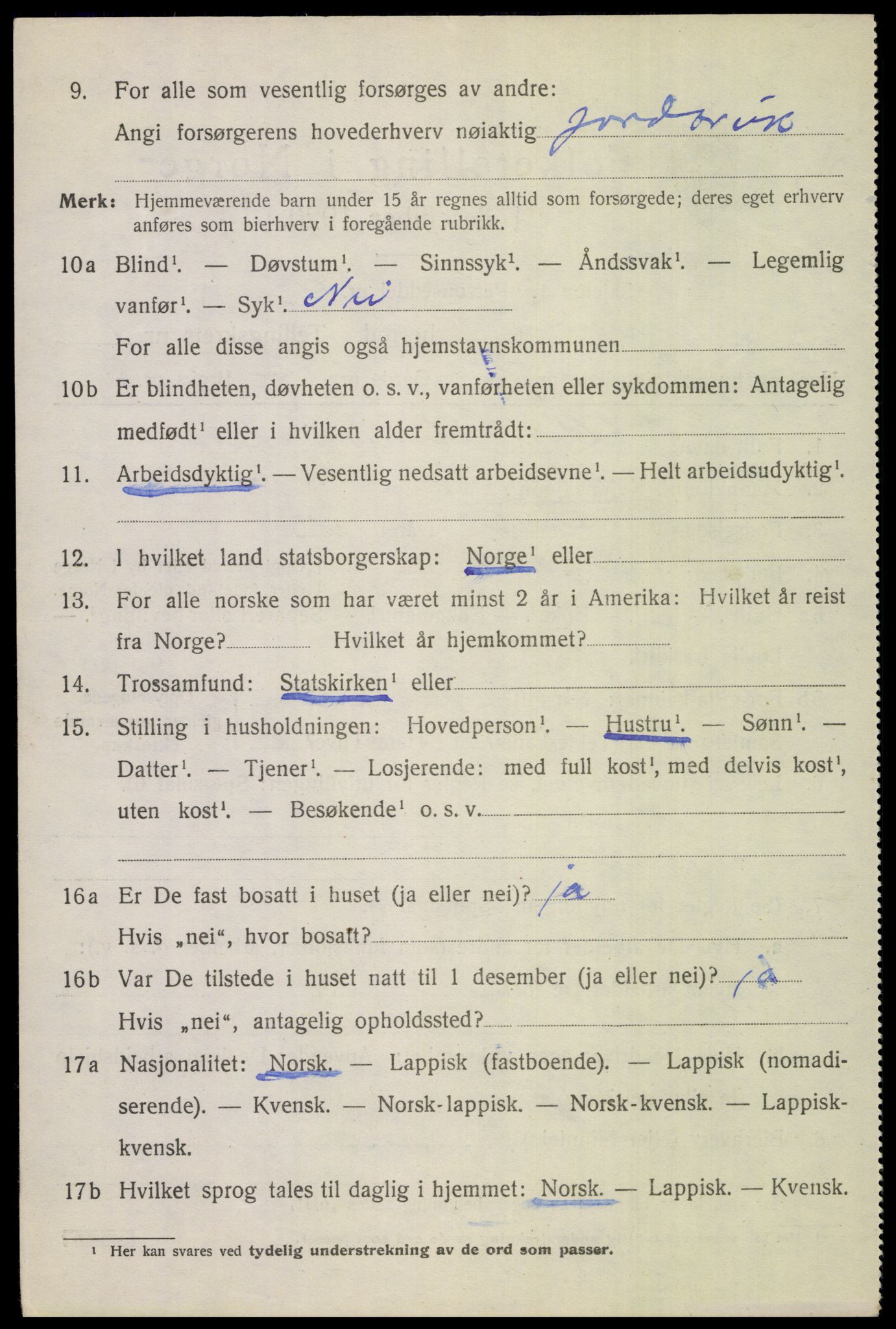 SAT, 1920 census for Beiarn, 1920, p. 3525