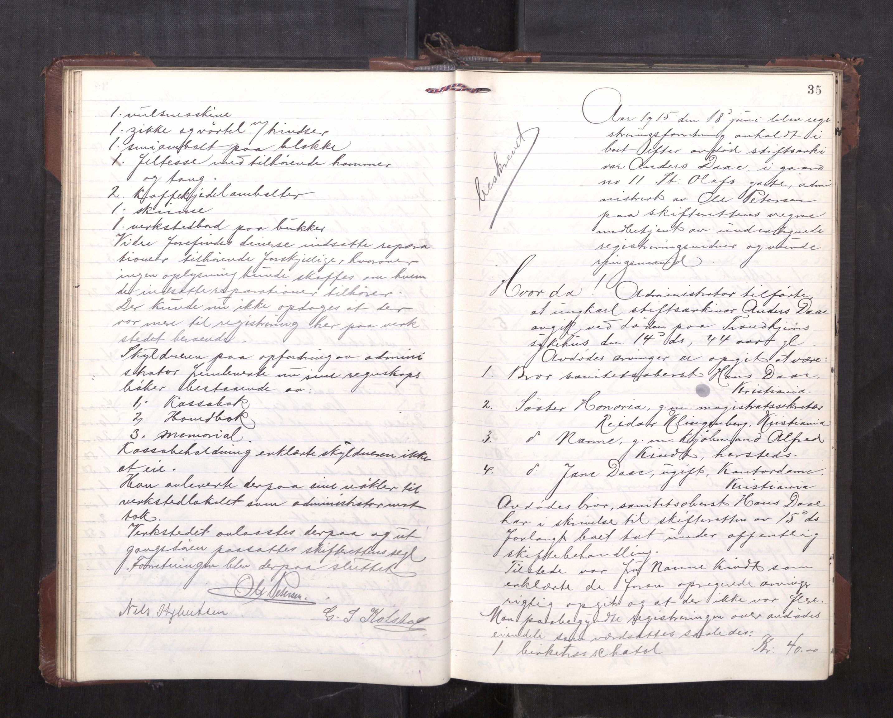 Trondheim byfogd, AV/SAT-A-0003/1/3/3C/L0036: Skifteregistreringsprotokoll - 14/4-24/9. (u/ register), 1915-1918, p. 35