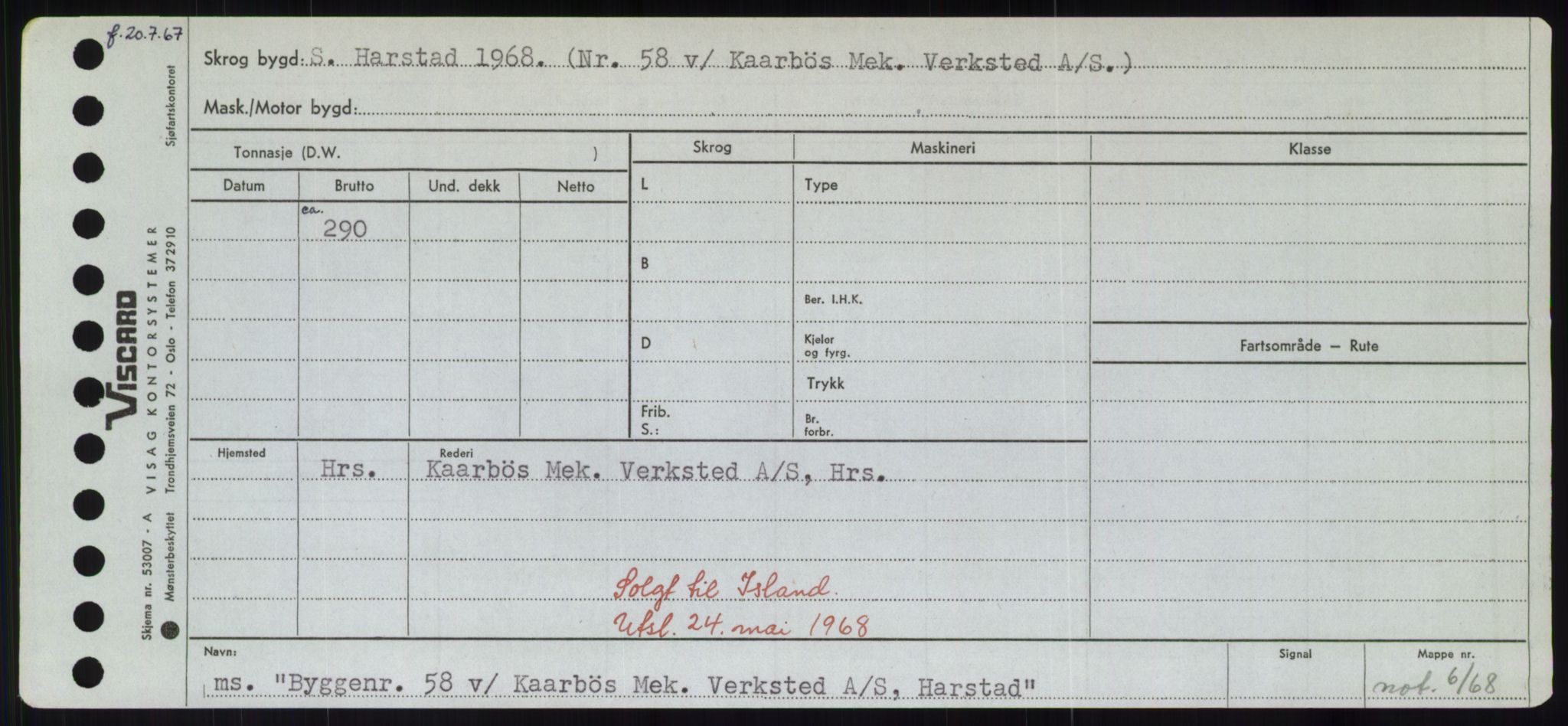 Sjøfartsdirektoratet med forløpere, Skipsmålingen, RA/S-1627/H/Hd/L0006: Fartøy, Byg-Båt, p. 467