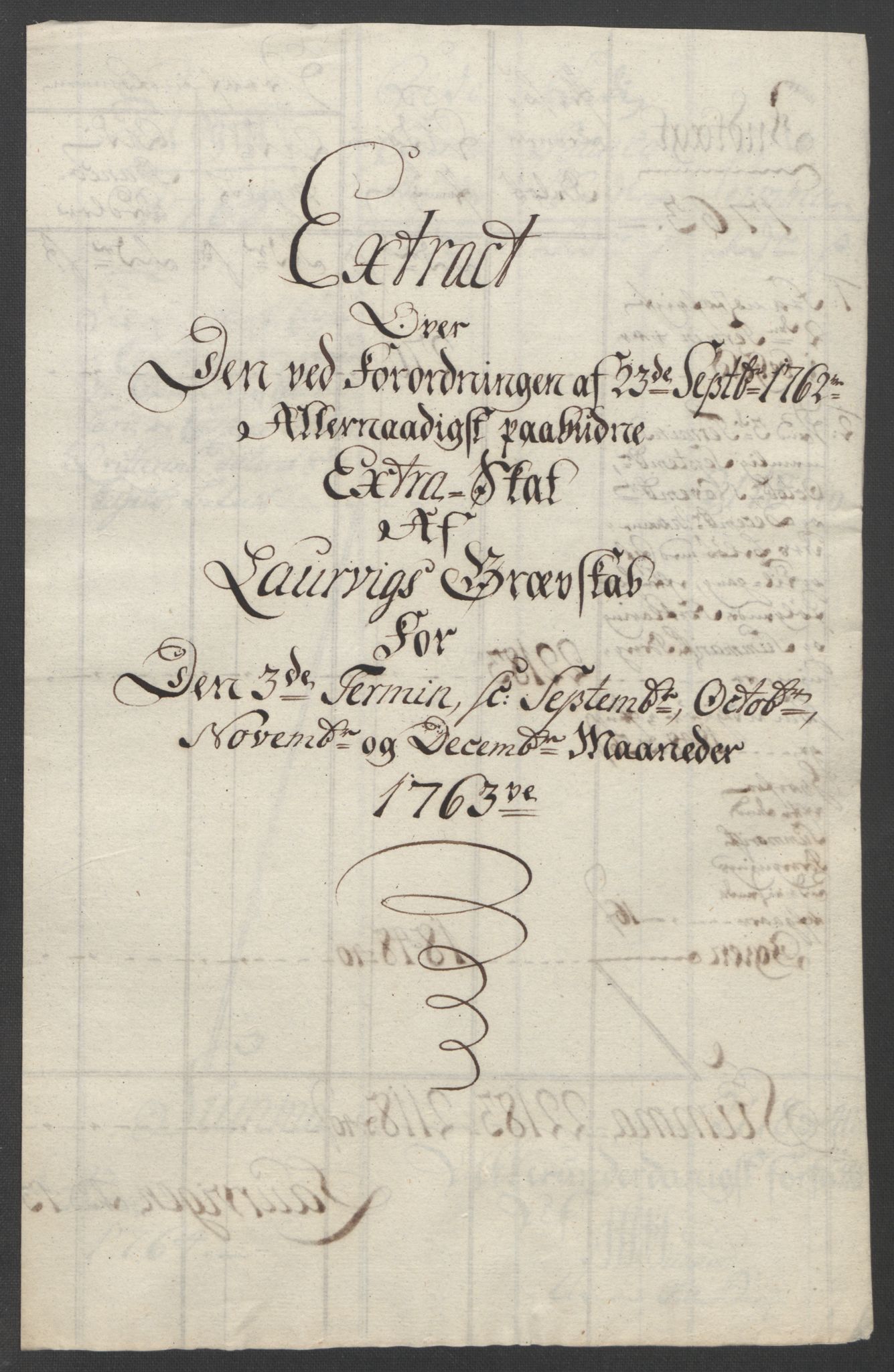 Rentekammeret inntil 1814, Reviderte regnskaper, Fogderegnskap, AV/RA-EA-4092/R33/L2033: Ekstraskatten Larvik grevskap, 1762-1764, p. 392