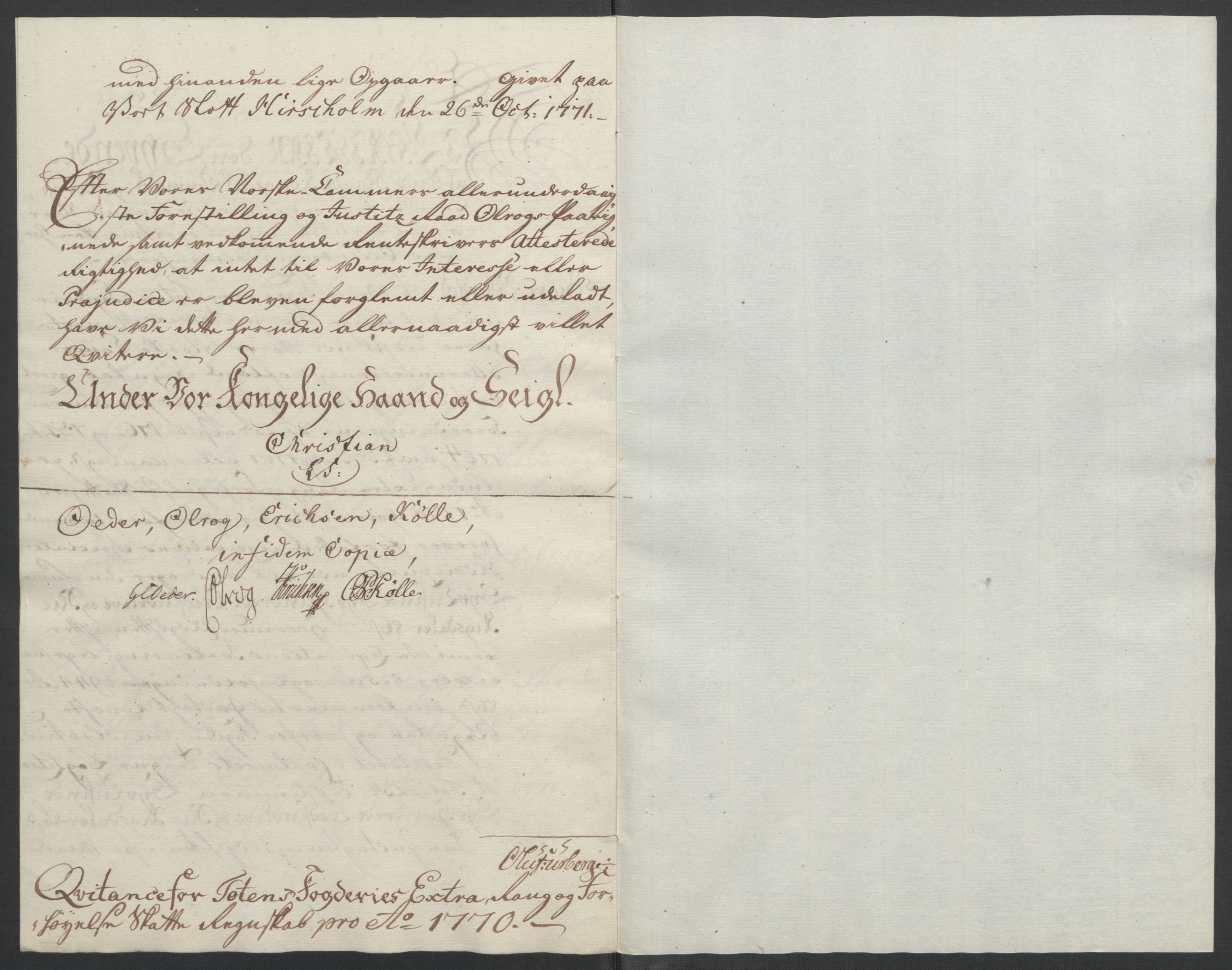 Rentekammeret inntil 1814, Reviderte regnskaper, Fogderegnskap, RA/EA-4092/R19/L1399: Fogderegnskap Toten, Hadeland og Vardal, 1762-1783, p. 209