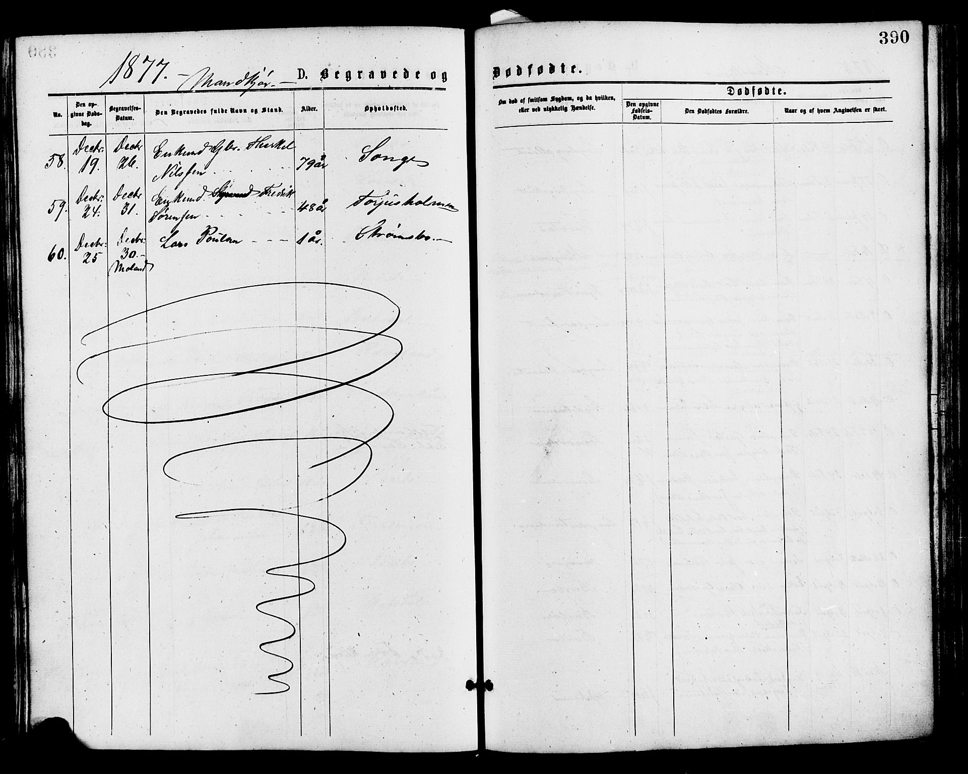 Barbu sokneprestkontor, AV/SAK-1111-0003/F/Fa/L0001: Parish register (official) no. A 1 /2, 1877-1877, p. 390