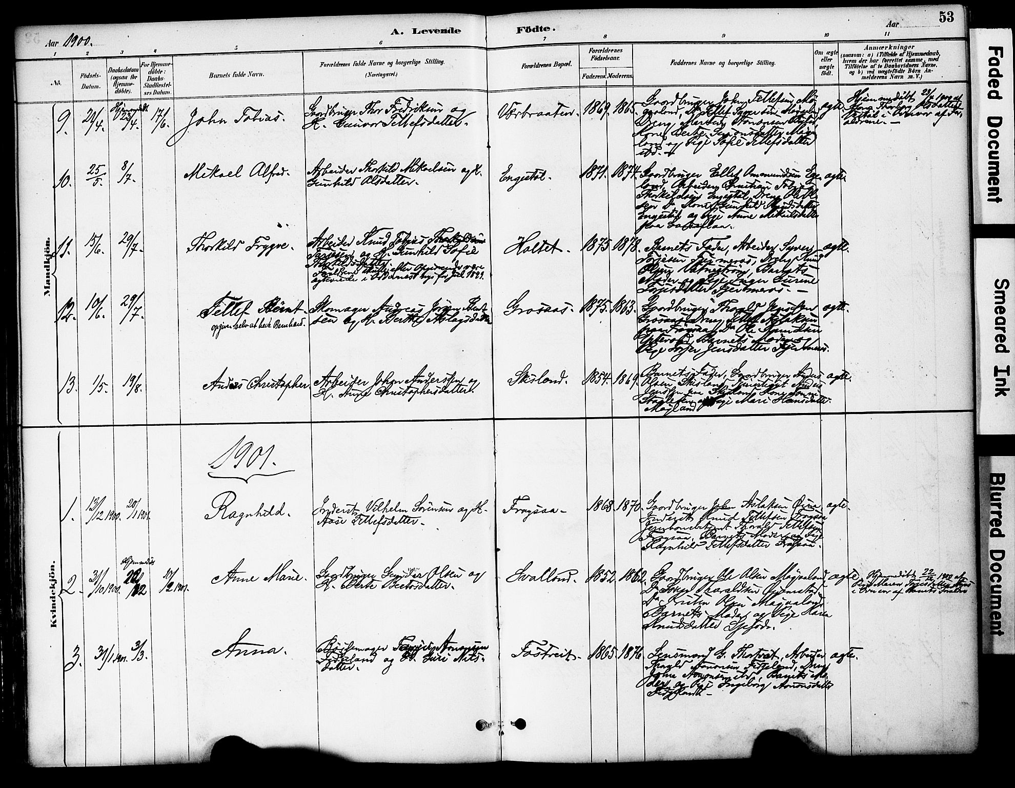 Evje sokneprestkontor, SAK/1111-0008/F/Fa/Fac/L0003: Parish register (official) no. A 3, 1884-1909, p. 53