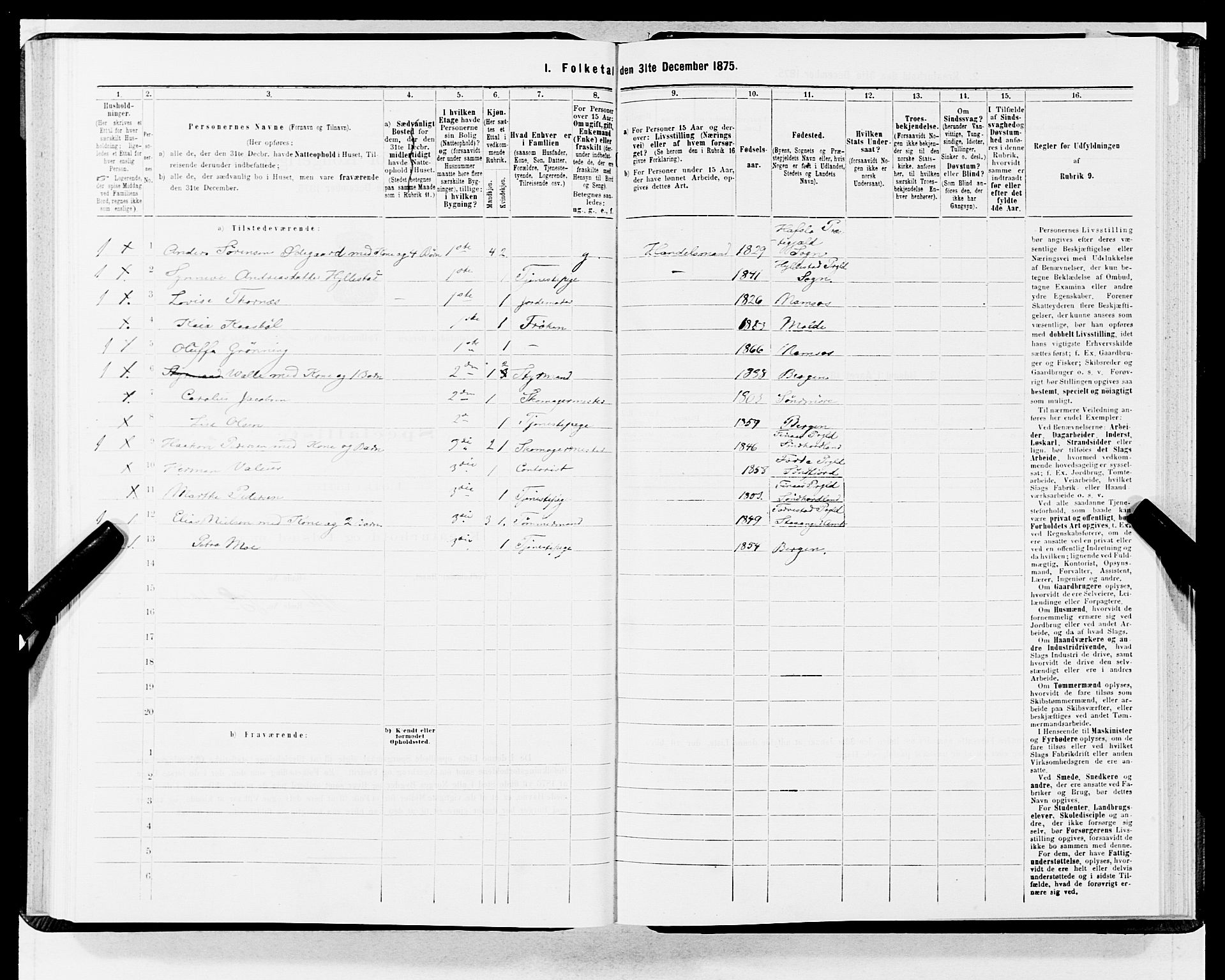 SAB, 1875 census for 1301 Bergen, 1875, p. 2452