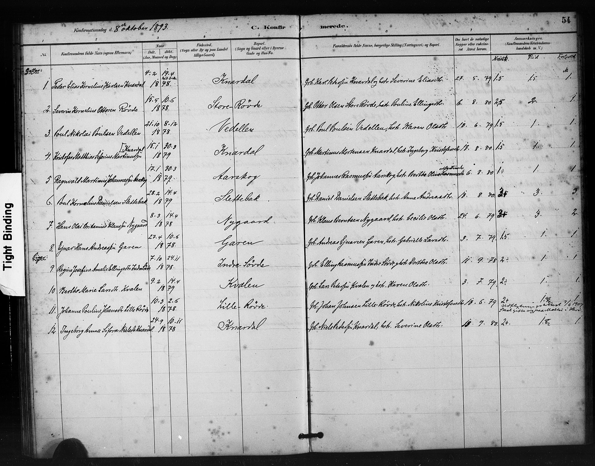 Ministerialprotokoller, klokkerbøker og fødselsregistre - Møre og Romsdal, AV/SAT-A-1454/504/L0056: Parish register (official) no. 504A03, 1884-1904, p. 54