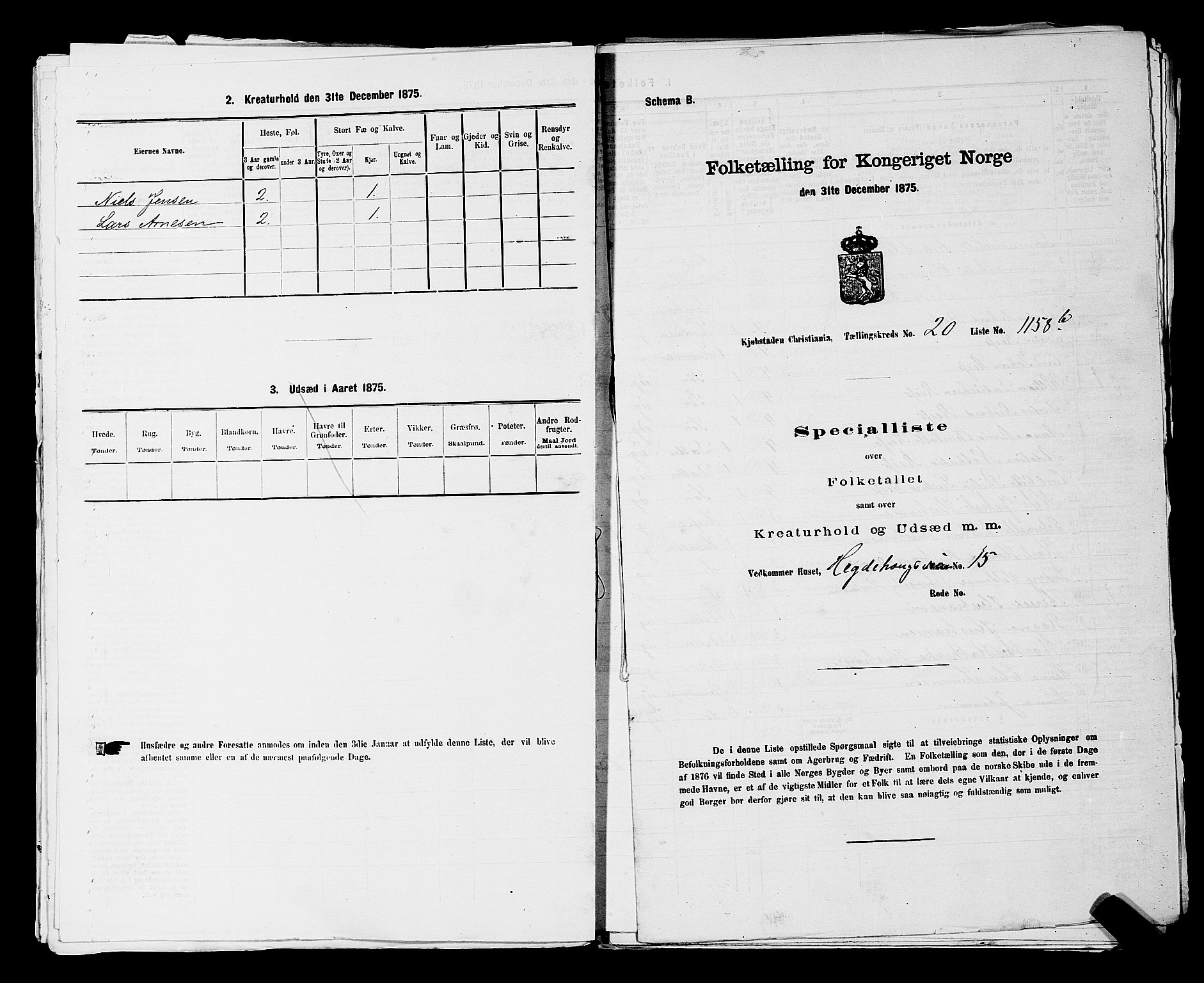 RA, 1875 census for 0301 Kristiania, 1875, p. 3626