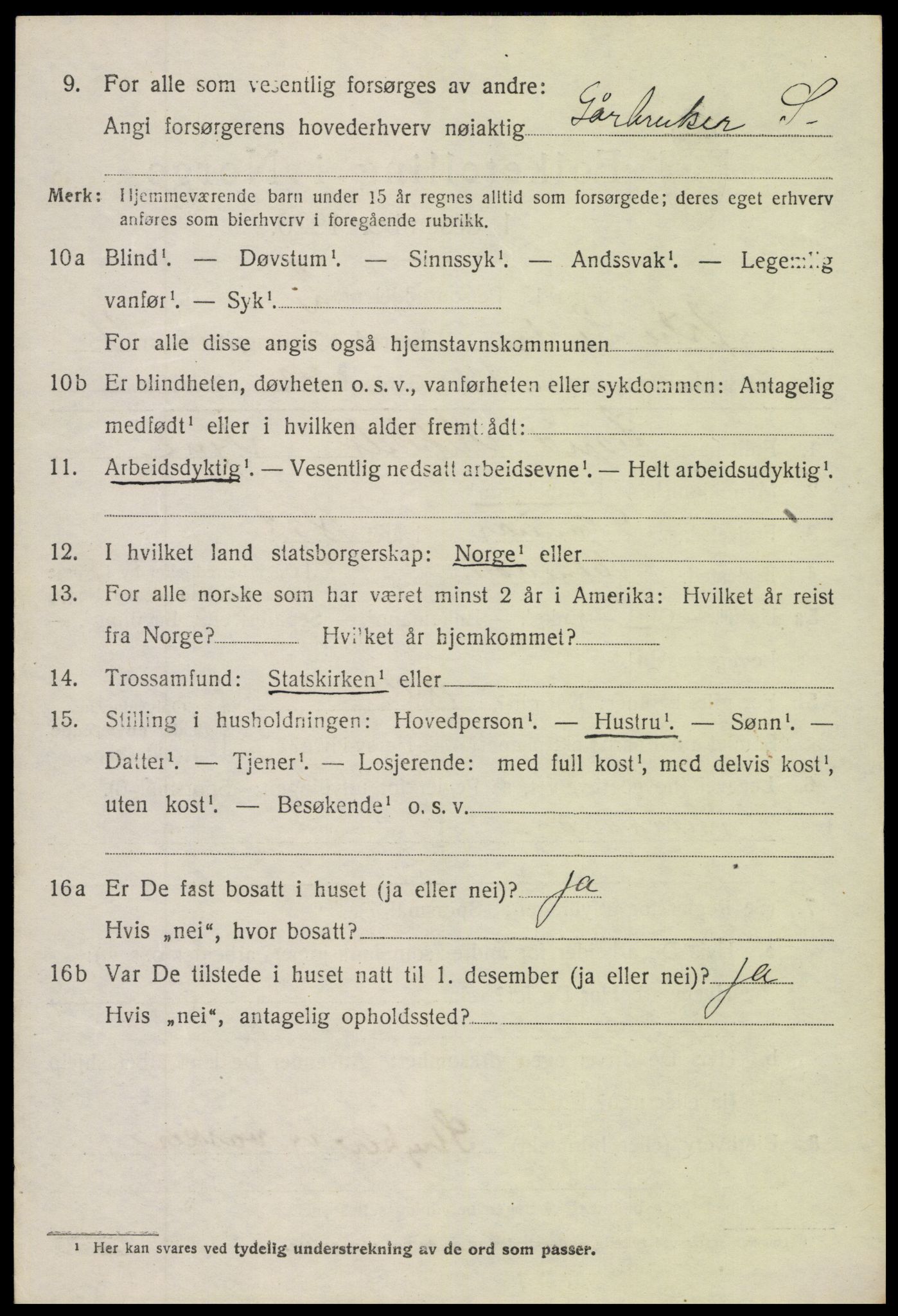 SAH, 1920 census for Øystre Slidre, 1920, p. 4760