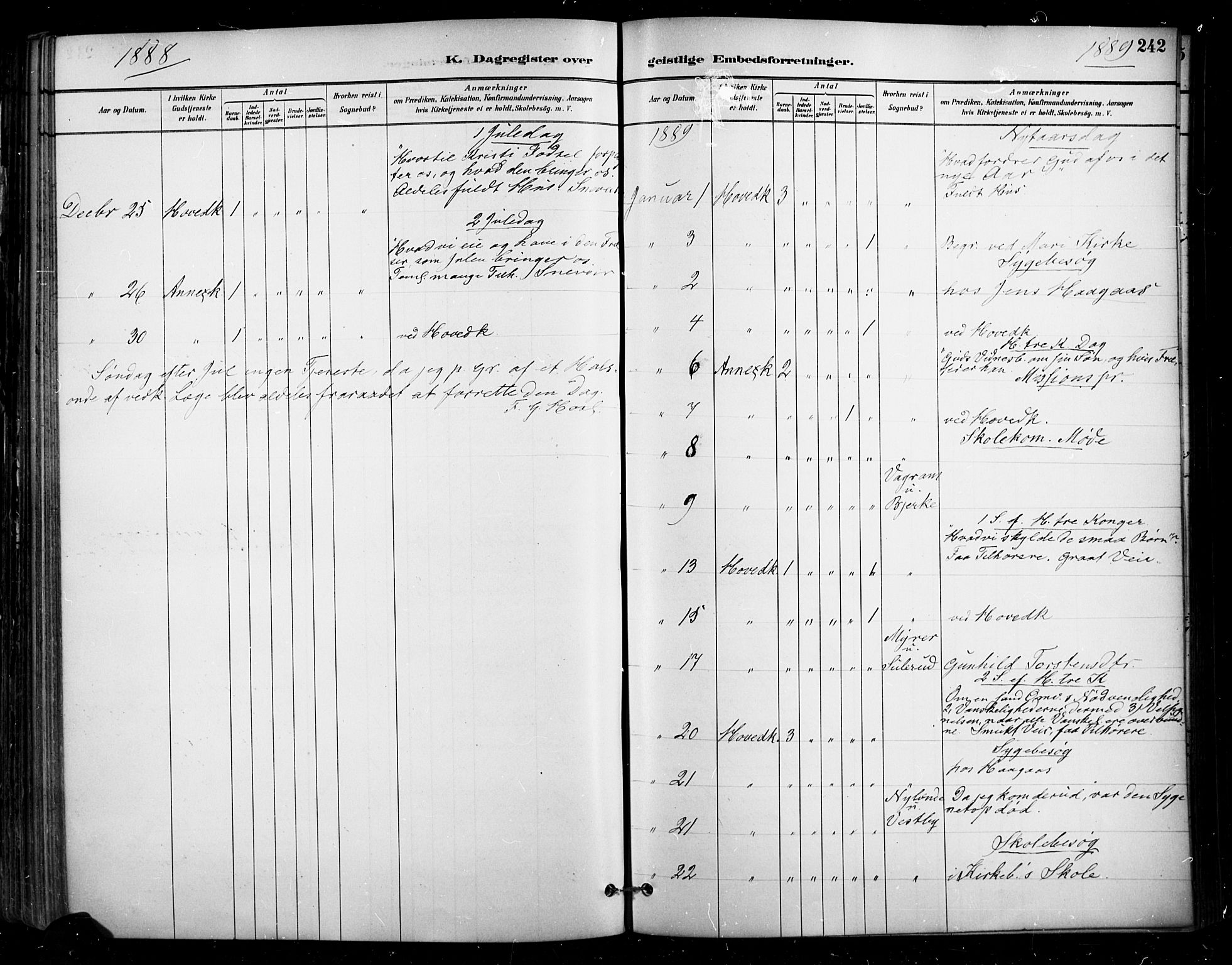 Enebakk prestekontor Kirkebøker, SAO/A-10171c/F/Fa/L0016: Parish register (official) no. I 16, 1883-1898, p. 242