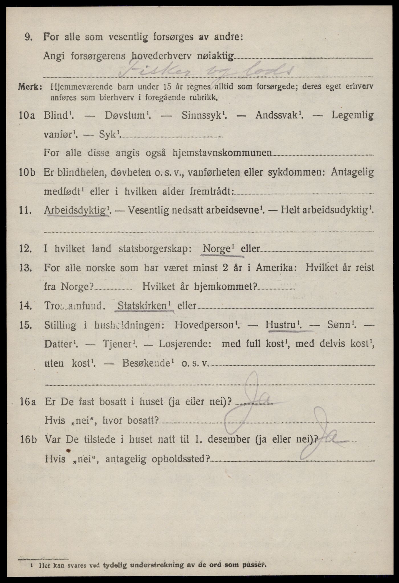 SAT, 1920 census for Hustad, 1920, p. 1502