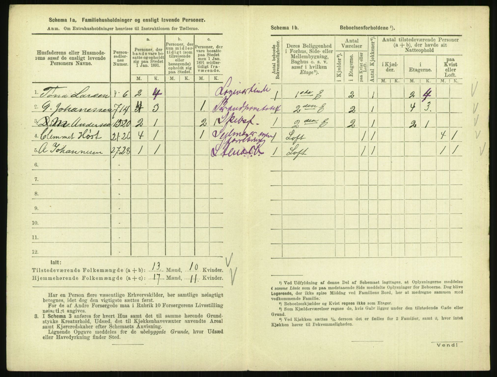 RA, 1891 census for 0903 Arendal, 1891, p. 523