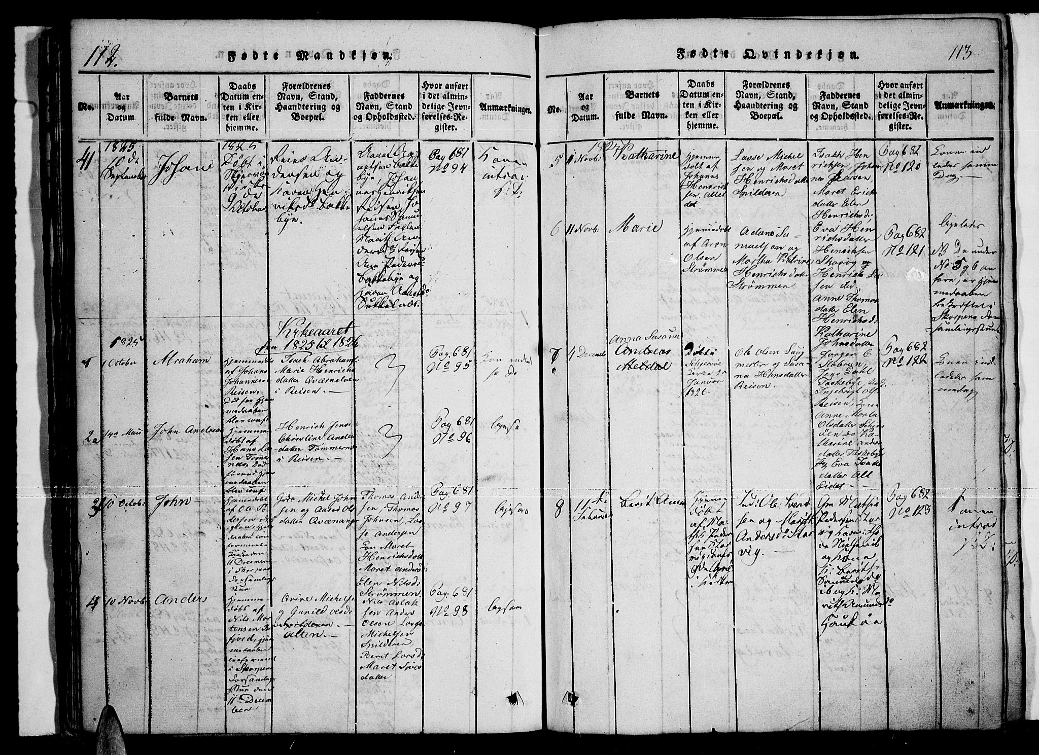 Skjervøy sokneprestkontor, AV/SATØ-S-1300/H/Ha/Haa/L0004kirke: Parish register (official) no. 4, 1820-1838, p. 112-113