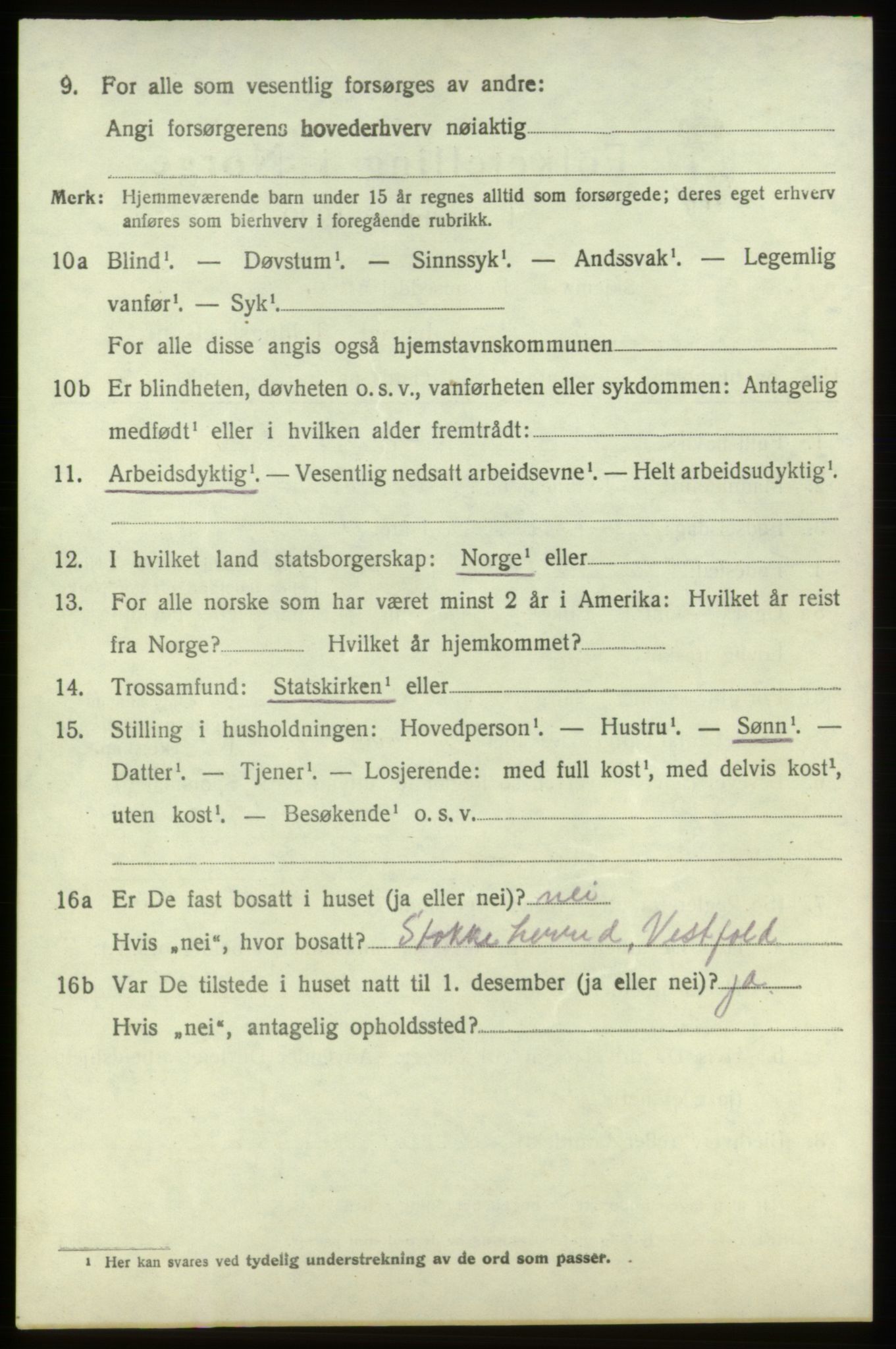 SAB, 1920 census for Stord, 1920, p. 4696