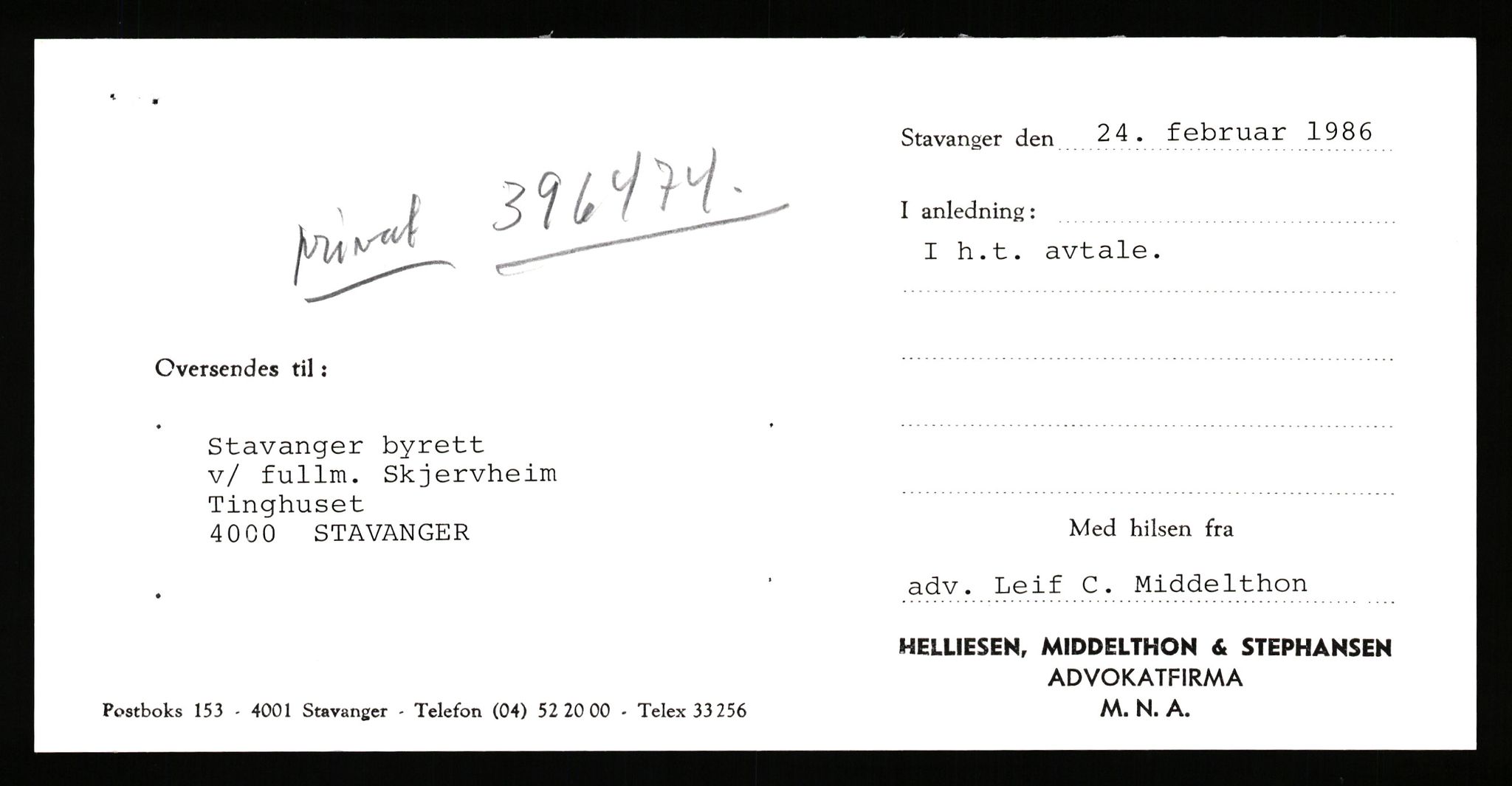 Stavanger byrett, AV/SAST-A-100455/003/F/Fh/Fhb/L0039h: A IV sak nr 147, 1980, p. 438