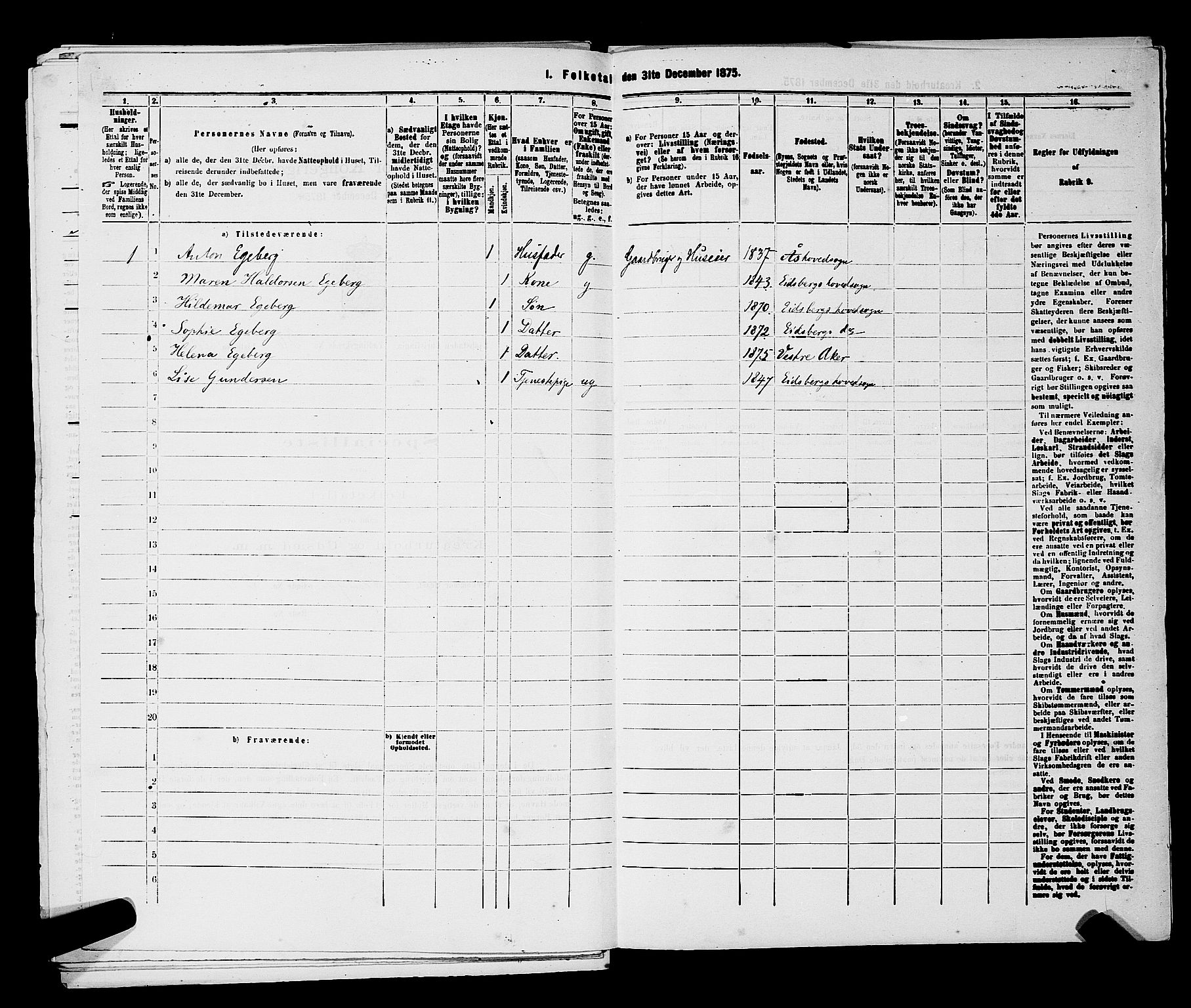 RA, 1875 census for 0301 Kristiania, 1875, p. 5842