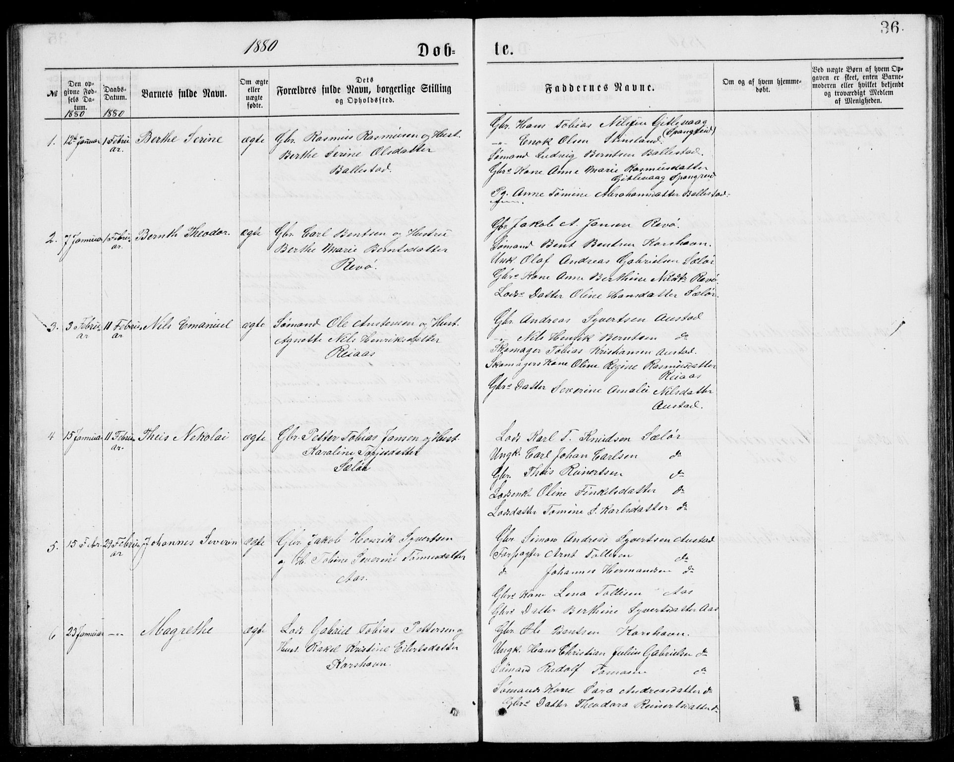 Lyngdal sokneprestkontor, AV/SAK-1111-0029/F/Fb/Fba/L0002: Parish register (copy) no. B 2, 1876-1886, p. 36