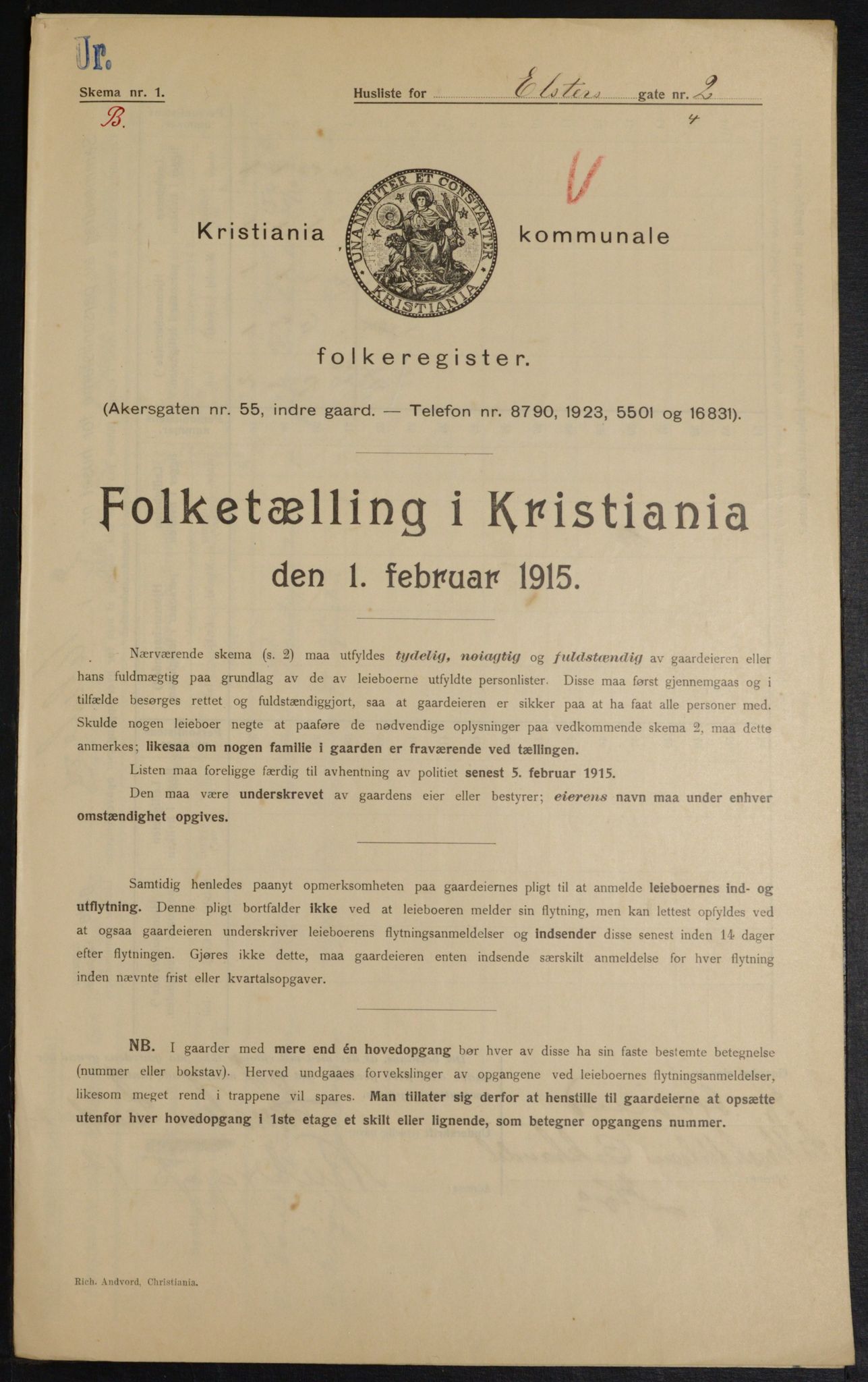 OBA, Municipal Census 1915 for Kristiania, 1915, p. 20426